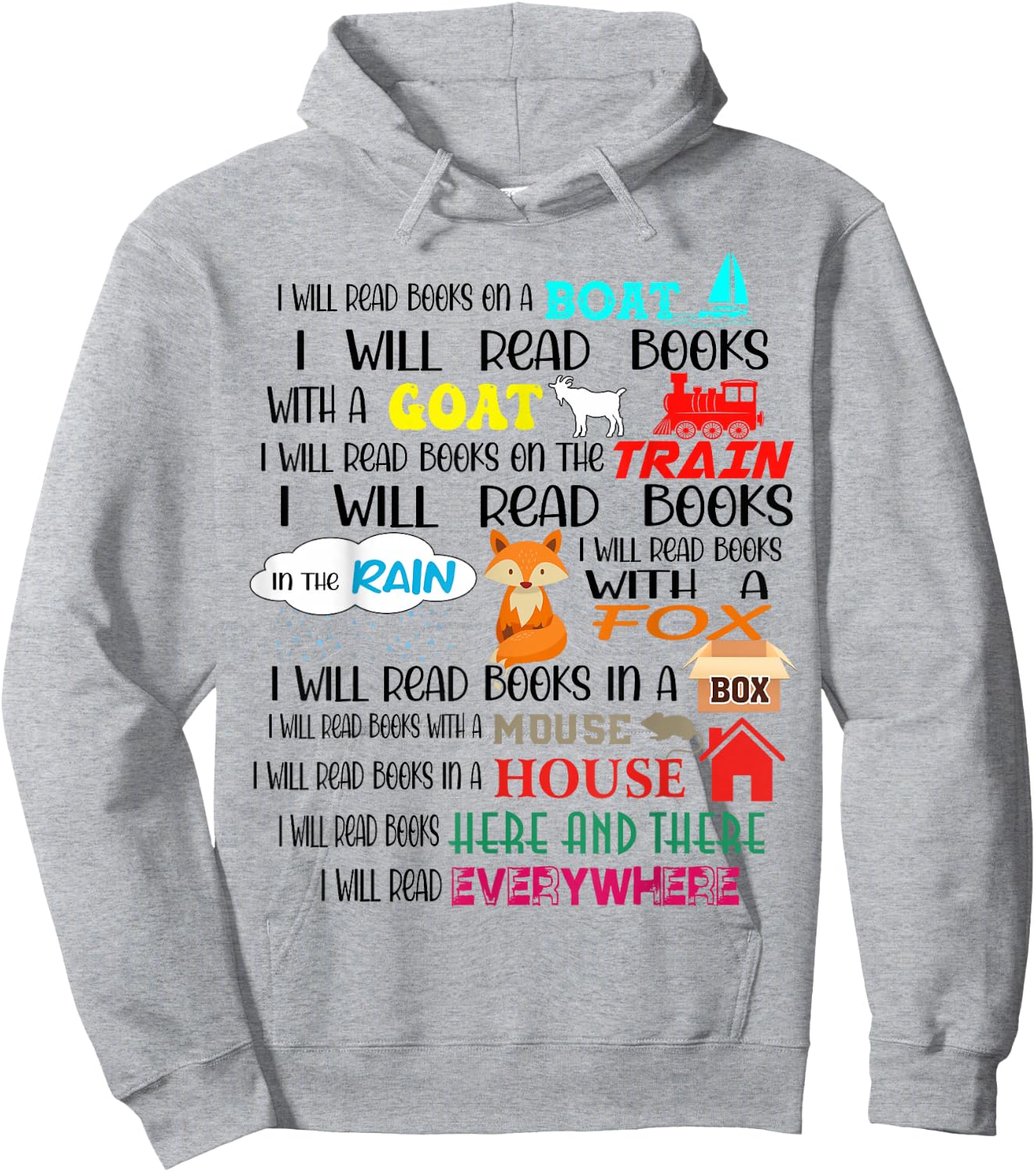 Teacher I Will Read Book On Boat Kids Women Funny Bookworm Hoodie - Hoodie | Ash