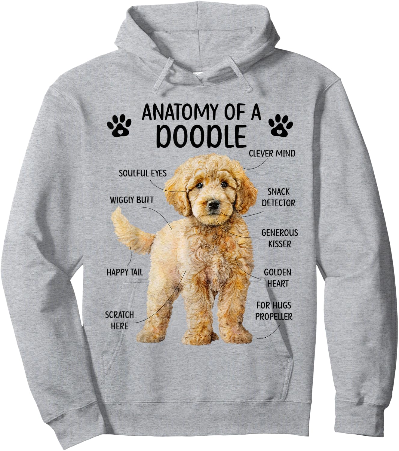 Anatomy of A Doodle Dog Doodle Owner Goldendoodle Mom Hoodie - Hoodie | Ash