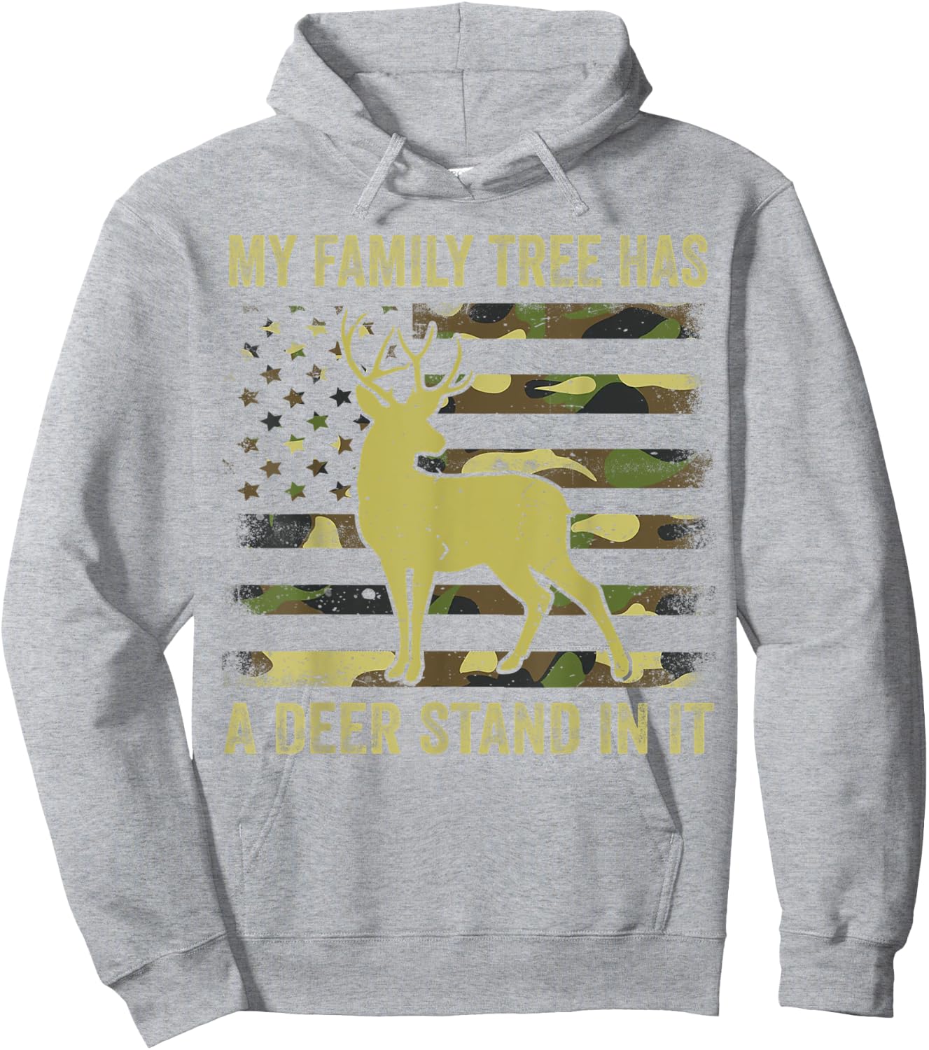 Hunting-Shirt My Family Tree Has Deer Stand In It Funny Camo Hoodie - Hoodie | Ash