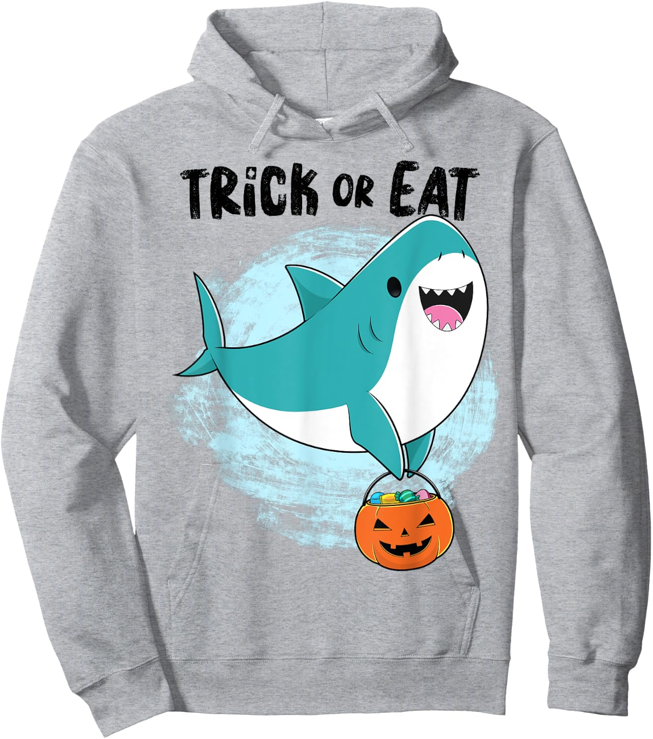Shark Shirt - Kawaii Trick Or Eat Shark Halloween Costume Hoodie - Hoodie | Ash