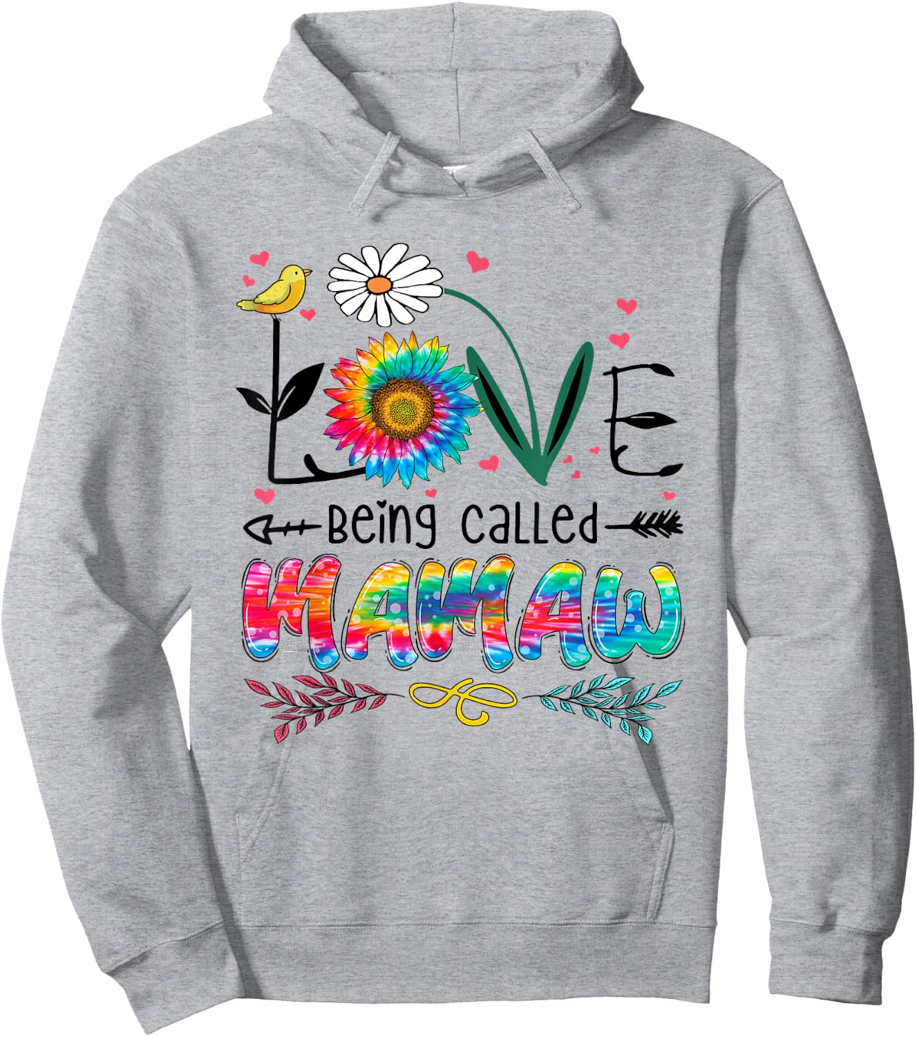 Tie Dye I Love Being Called Mamaw Funny Mothers Day 2026 Hoodie - Hoodie | Ash