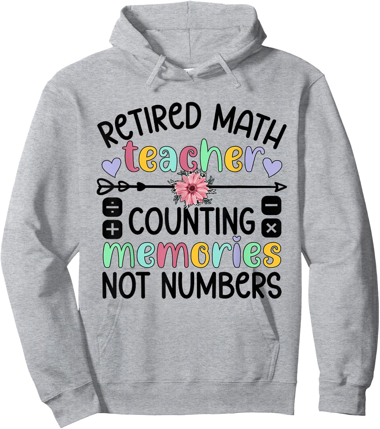 Retired Math Teacher Memories Retirement Math Teacher Hoodie - Hoodie | Ash