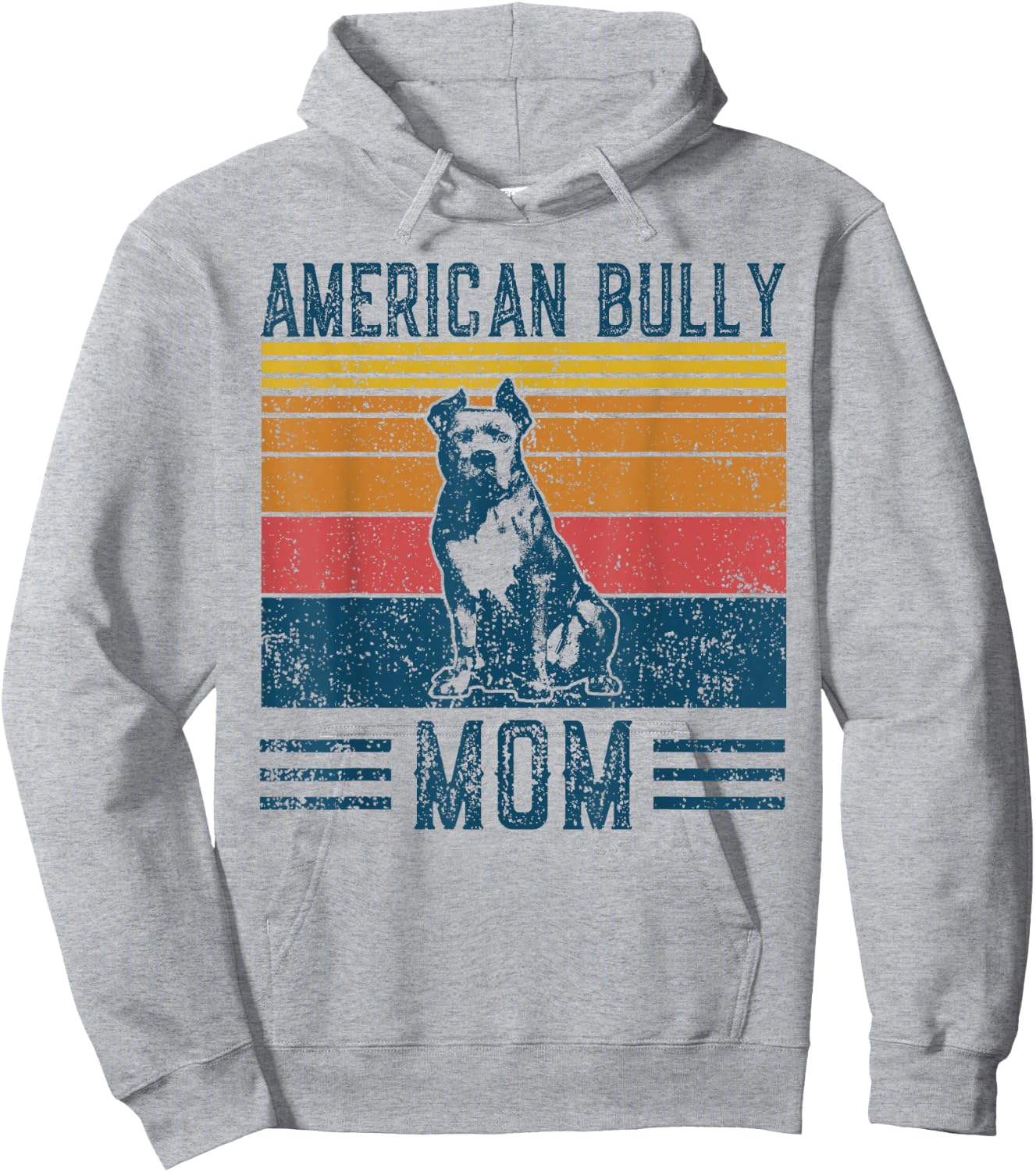 Dog American Bully Mom - Vintage American Bully Mom Hoodie - Hoodie | Ash