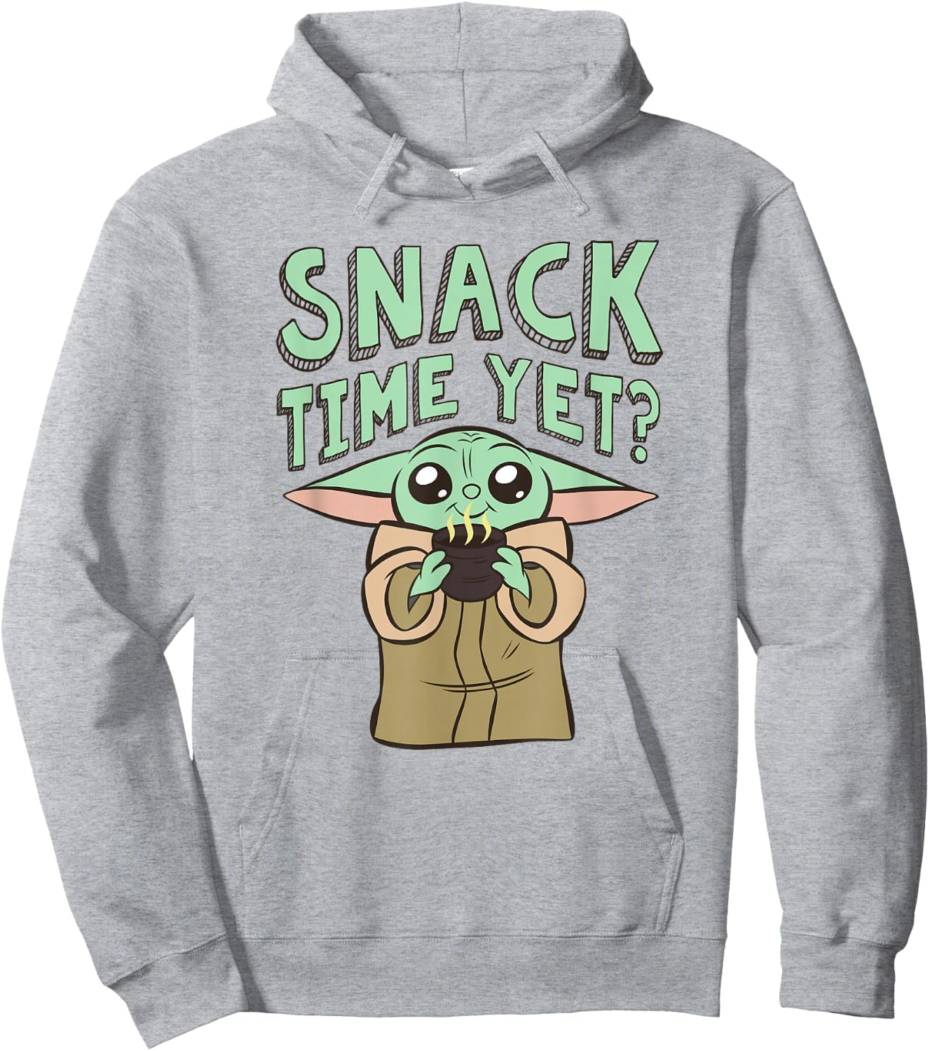 Star Wars: The Mandalorian Baby Yoda Snack Time Yet? Cute Hoodie - Hoodie | Ash