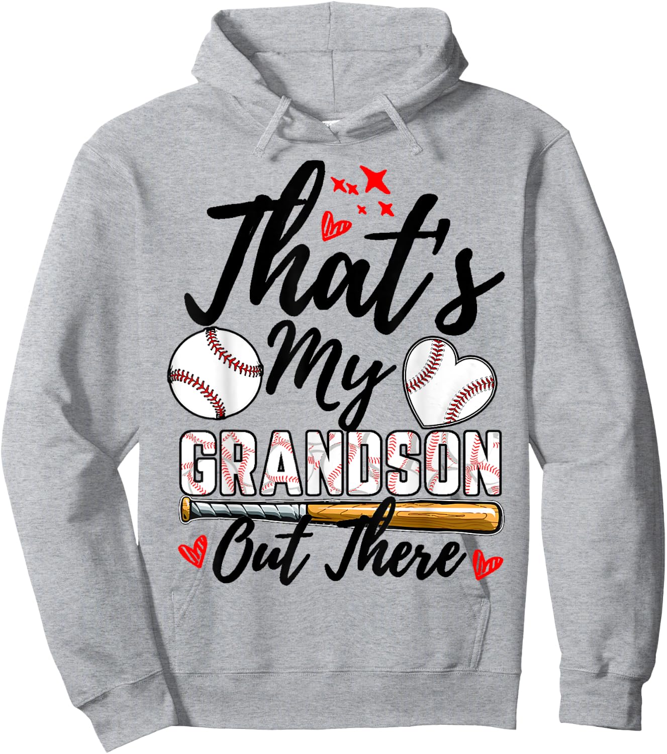 That's My Grandson Out There Baseball Grandma Mother's Day Hoodie - Hoodie | Ash