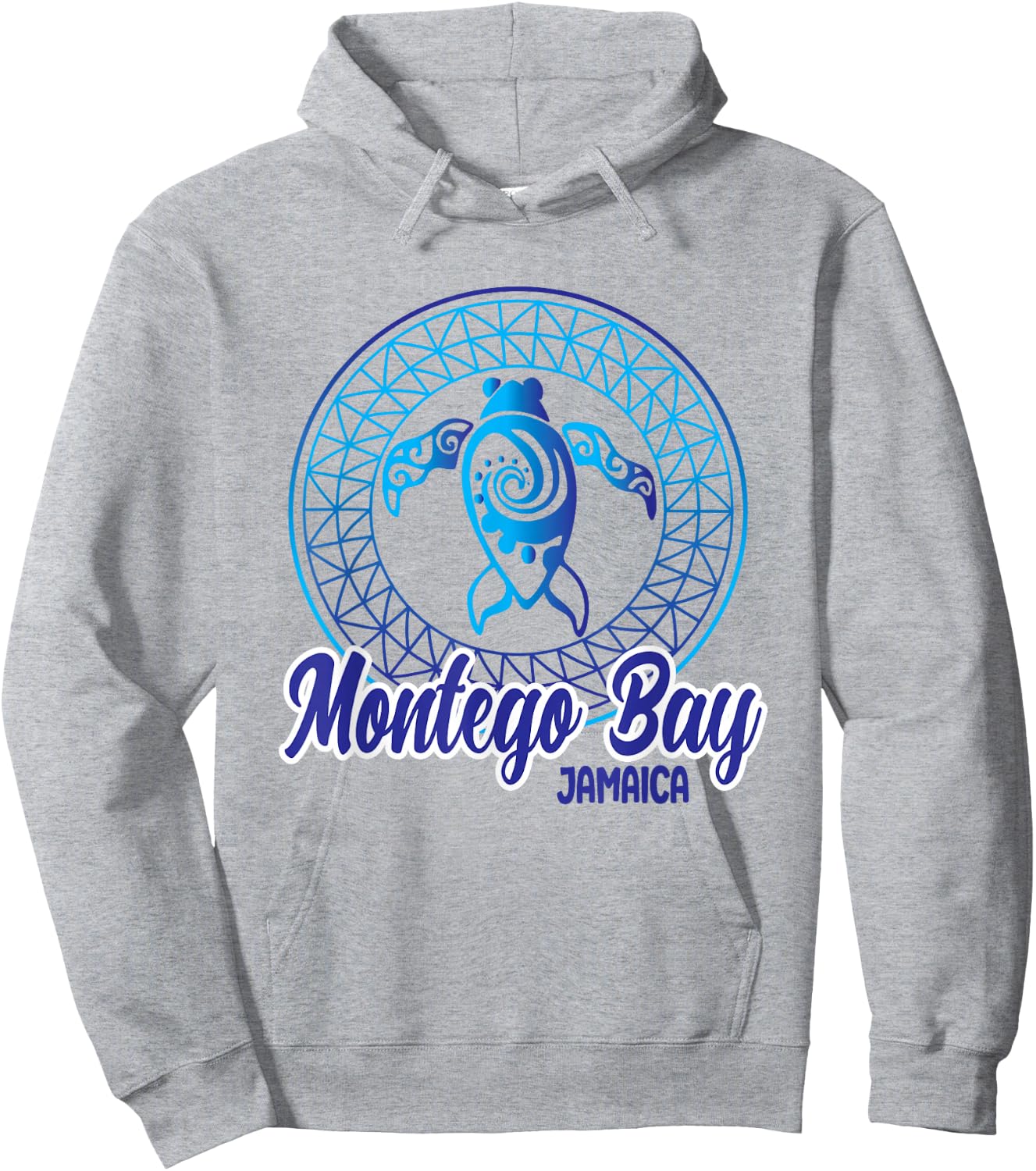 Montego Bay Jamaica Souvenirs Tribal Sea Turtle Vacation Hoodie - Hoodie | Ash