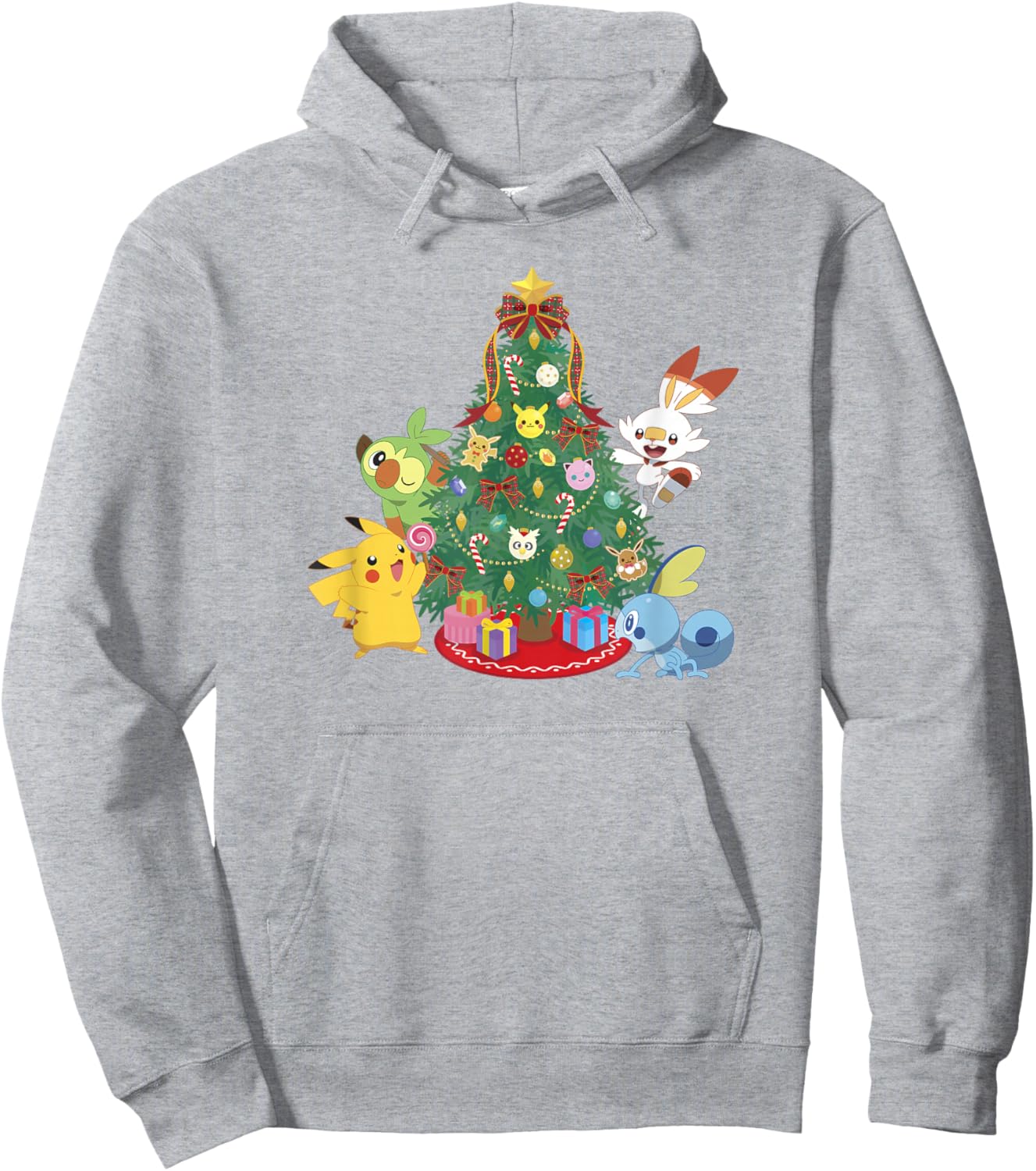 Pokémon Christmas Group Shot Decorating The Tree Hoodie - Hoodie | Ash