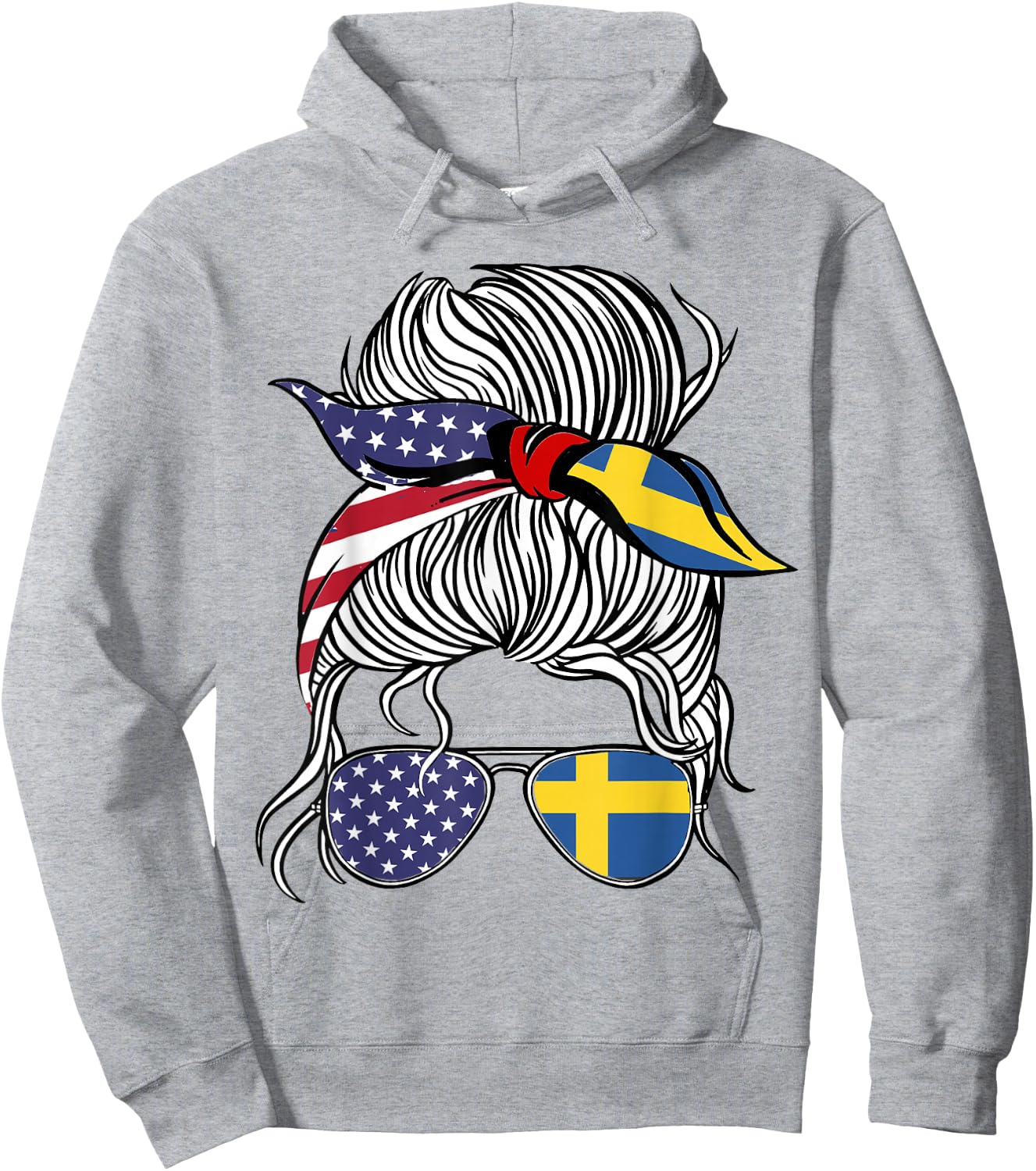 American Swedish Patriot Flag Women Girl Sweden Grown Hoodie - Hoodie | Ash