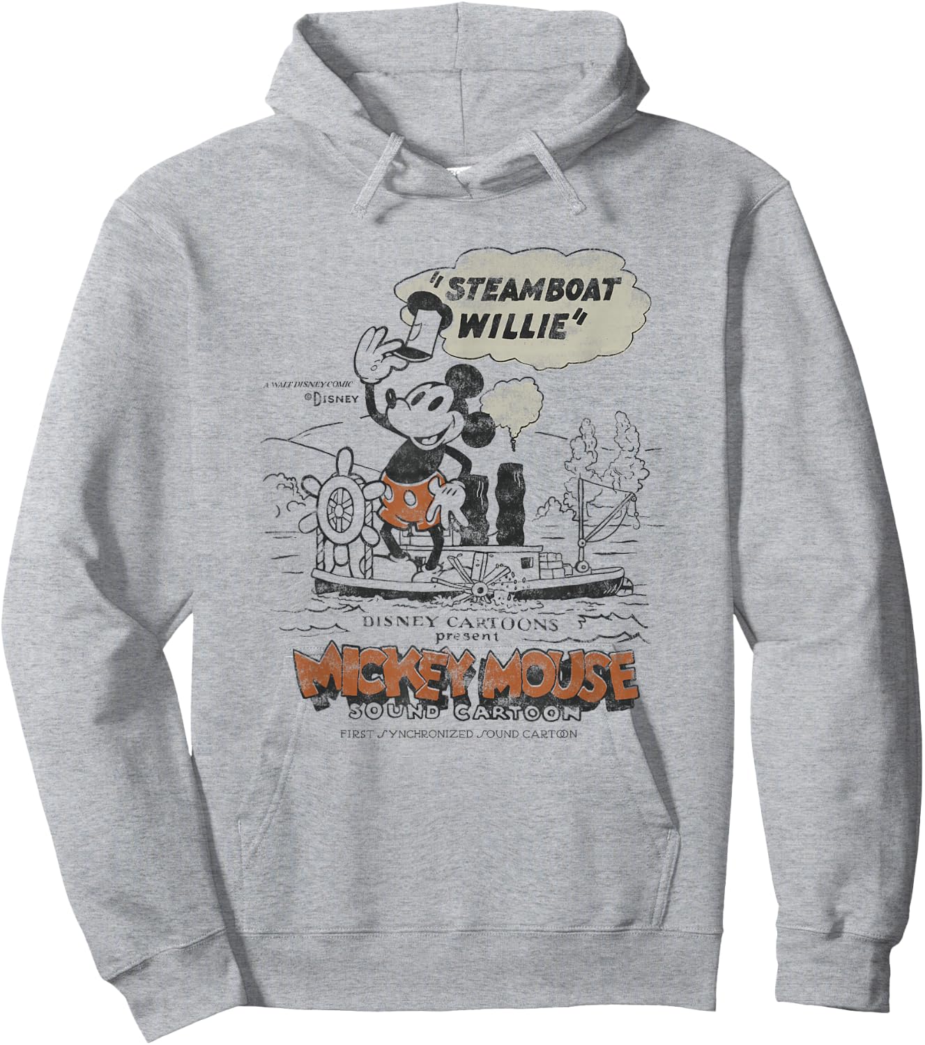 Disney 100 Mickey Mouse Steamboat Willie Sound Cartoon D100 Hoodie - Hoodie | Ash