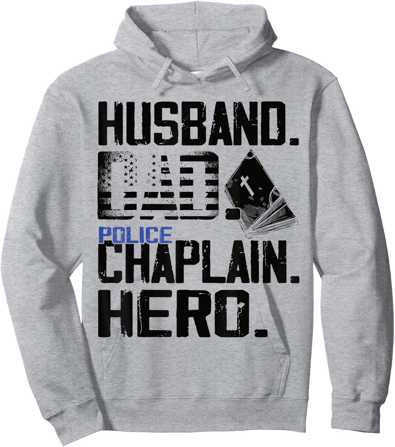 Husband dad police chaplain hero - Funny chaplain Hoodie - Hoodie | Ash