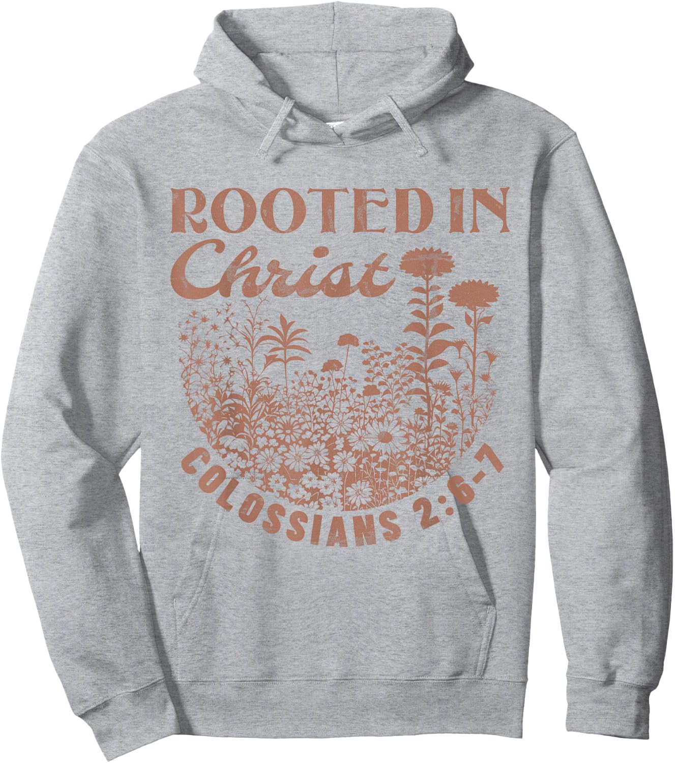 Colossians 2:7 Roots in Christ Scripture Christian Vintage Hoodie - Hoodie | Ash