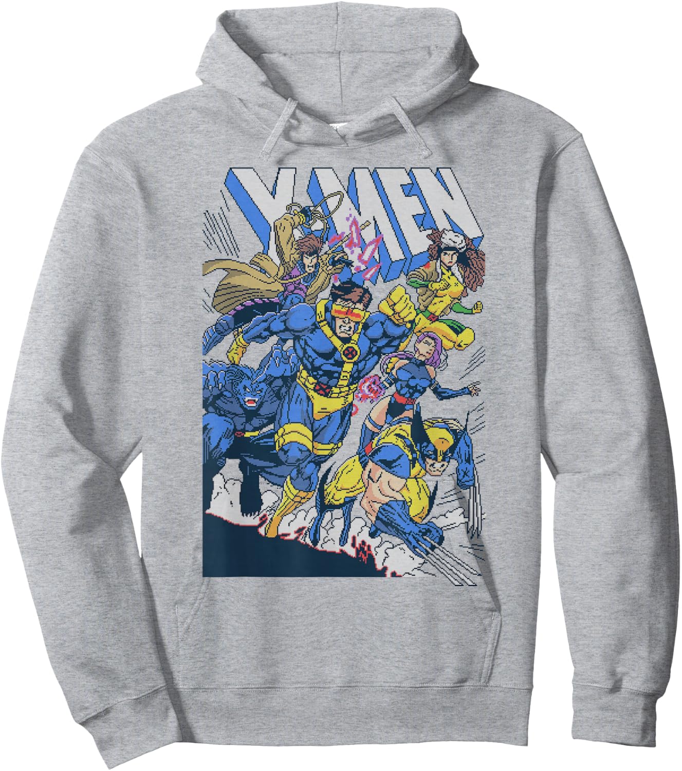 Marvel Comics Retro Classic X-Men Pixel Comic Cover Hoodie - Hoodie | Ash