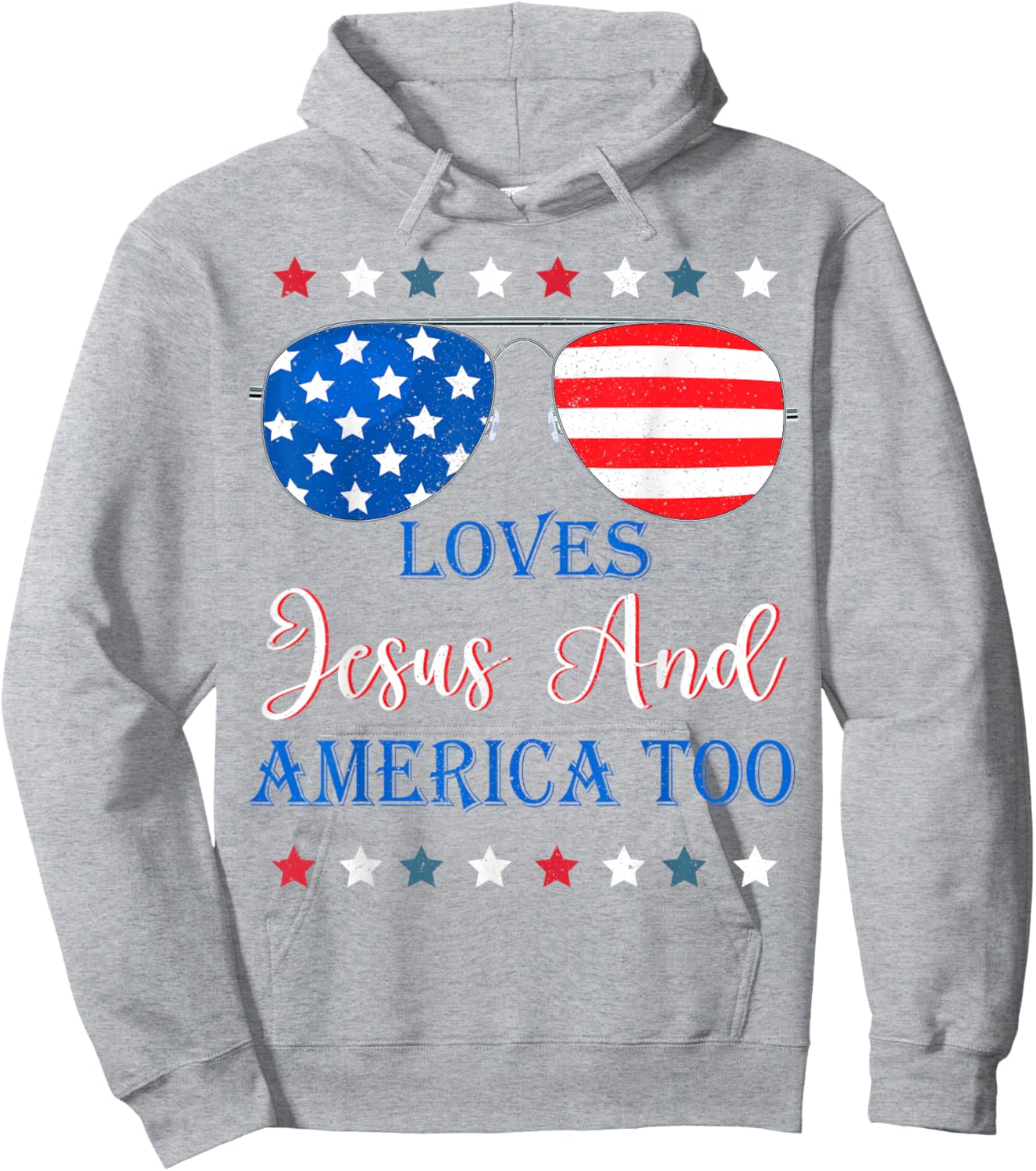 Loves Jesus America Too Toddler Boy USA Flag Christ Patriot Hoodie - Hoodie | Ash