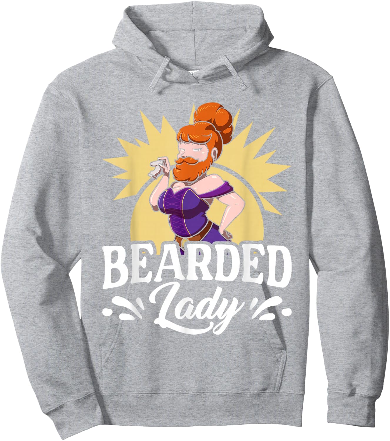Bearded Lady Funny Circus Costume Carnival Freak Hoodie - Hoodie | Ash