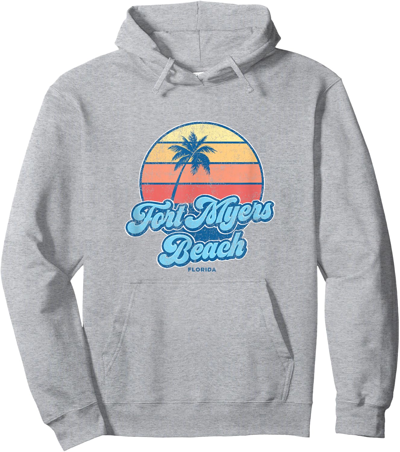 Vintage Fort Myers Beach Florida FL Classic 70s Retro Surfer Hoodie - Hoodie | Ash