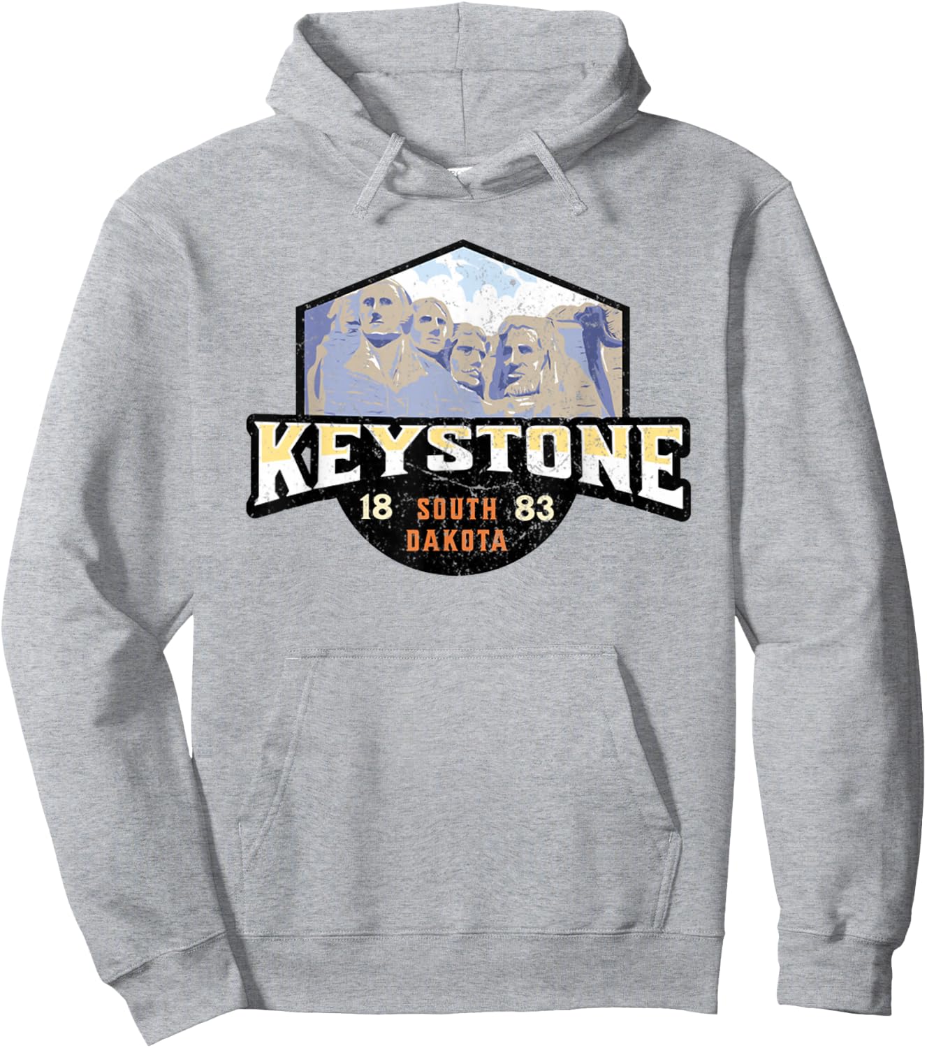 Keystone South Dakota Est 1883 Mount Rushmore Hoodie - Hoodie | Ash