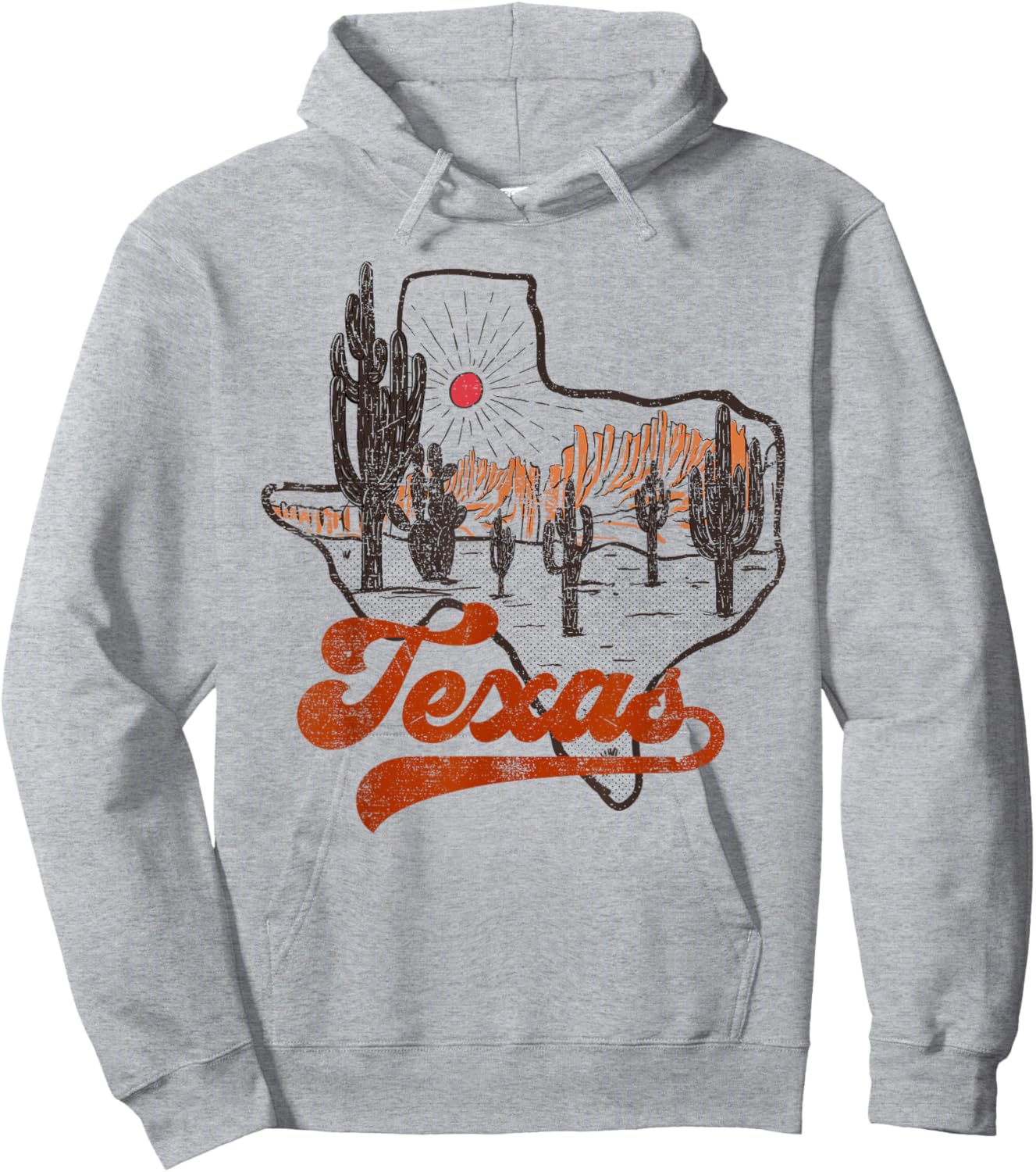 Retro Vintage Cactus Desert Western Country Texas Cowgirls Hoodie - Hoodie | Ash
