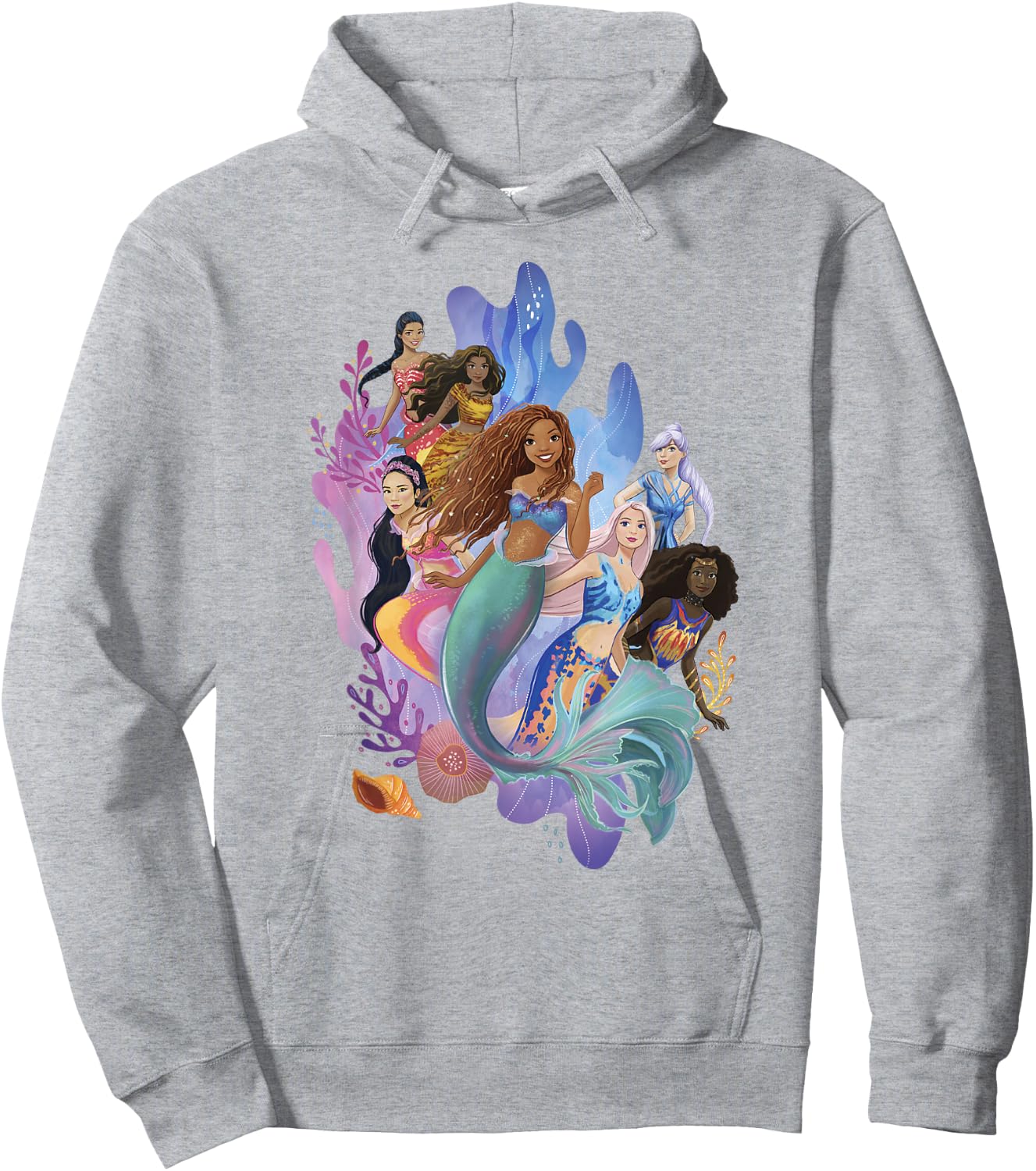 Disney The Little Mermaid Ariel & Sisters Group Shot Hoodie - Hoodie | Ash