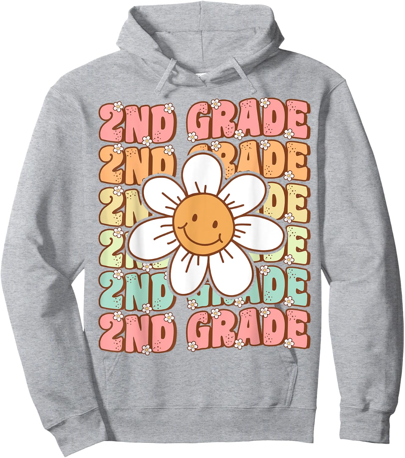 Groovy 2nd Grade Back To School First Day of Second Grade Hoodie - Hoodie | Ash