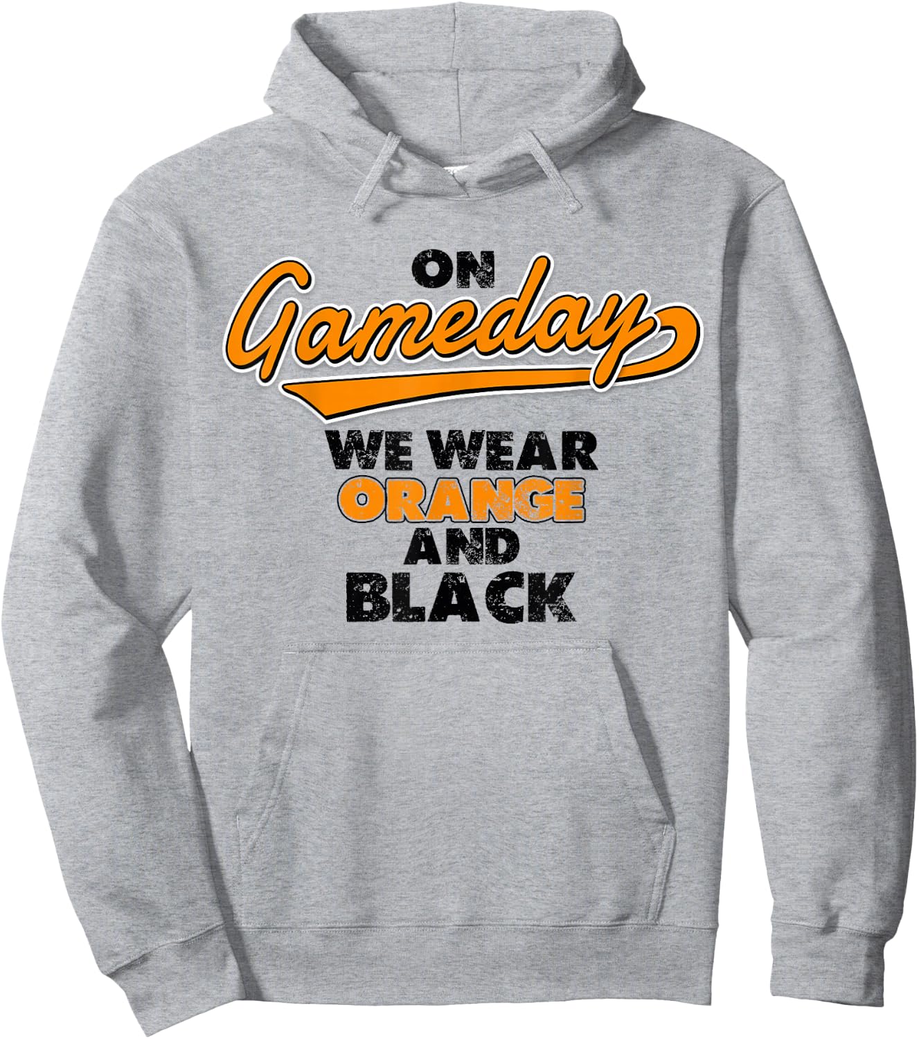 On Gameday We Wear Orange And Black Funny Apparel Vintage Hoodie - Hoodie | Ash