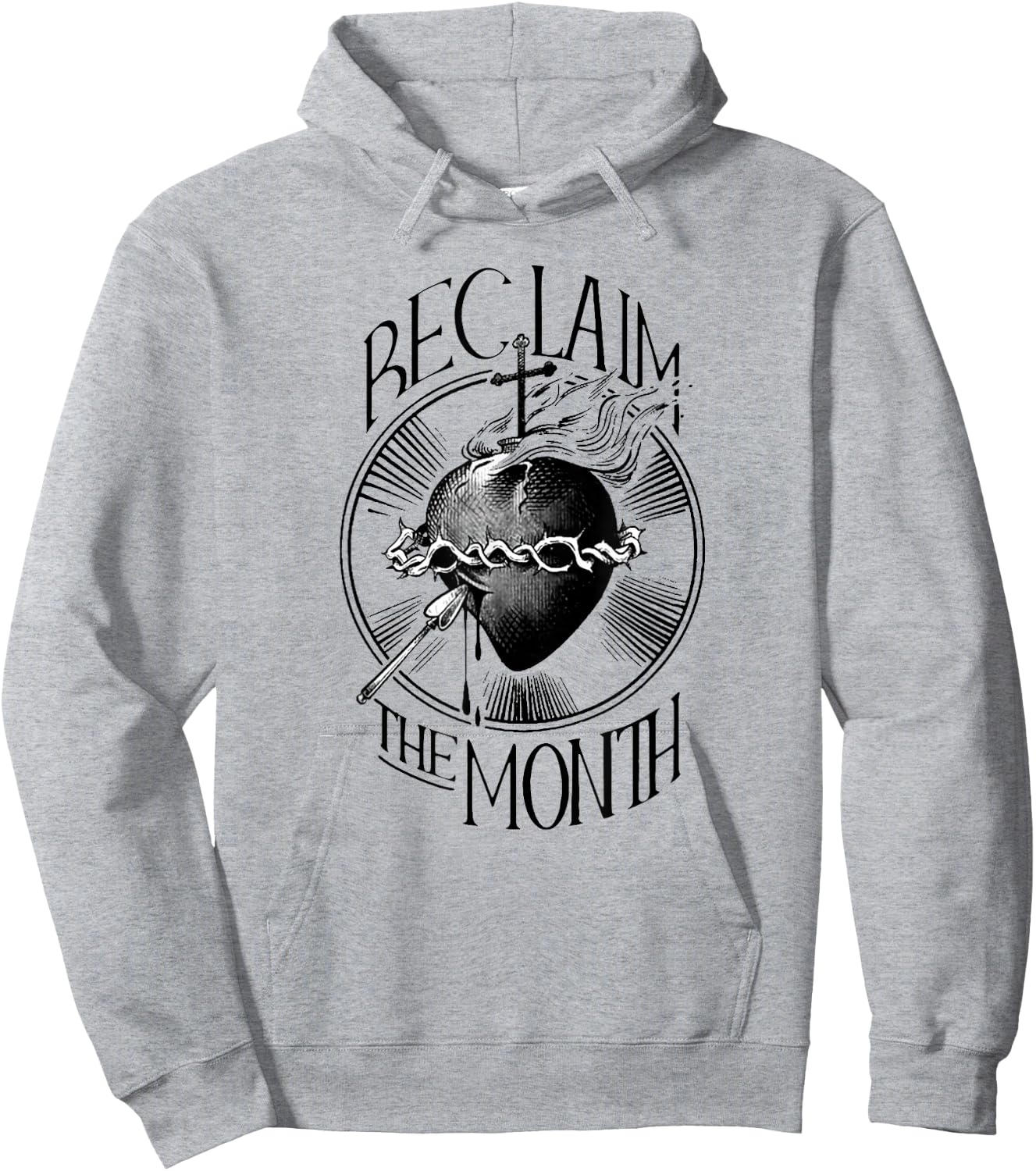 Funny Reclaim The Month Sacred of Heart of Jesus Hoodie - Hoodie | Ash