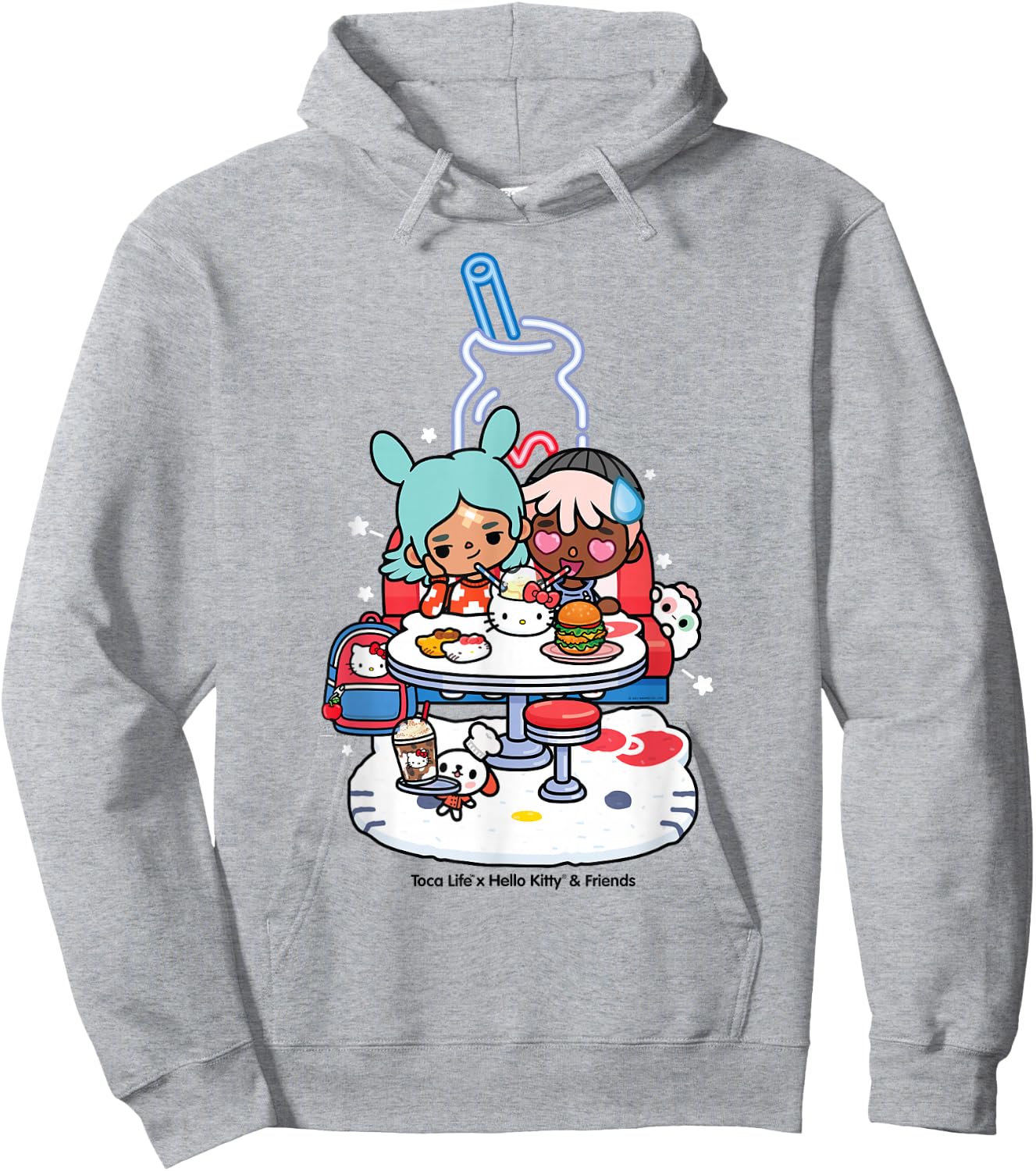 Toca Life x Hello Kitty & Friends DINER Hoodie - Hoodie | Ash
