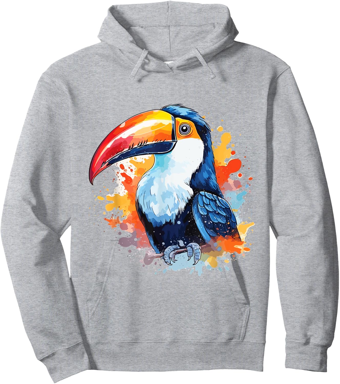 Toucan Watercolor Portrait Hoodie - Hoodie | Ash