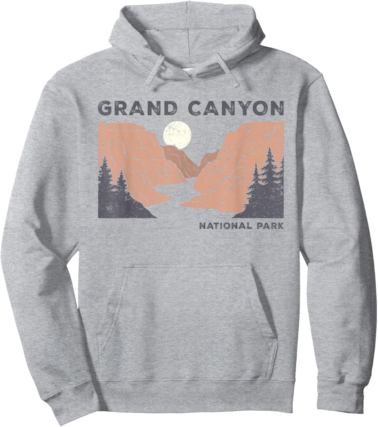 Retro Grand Canyon Shirt Arizona National Park Hiking Hoodie - Hoodie | Ash