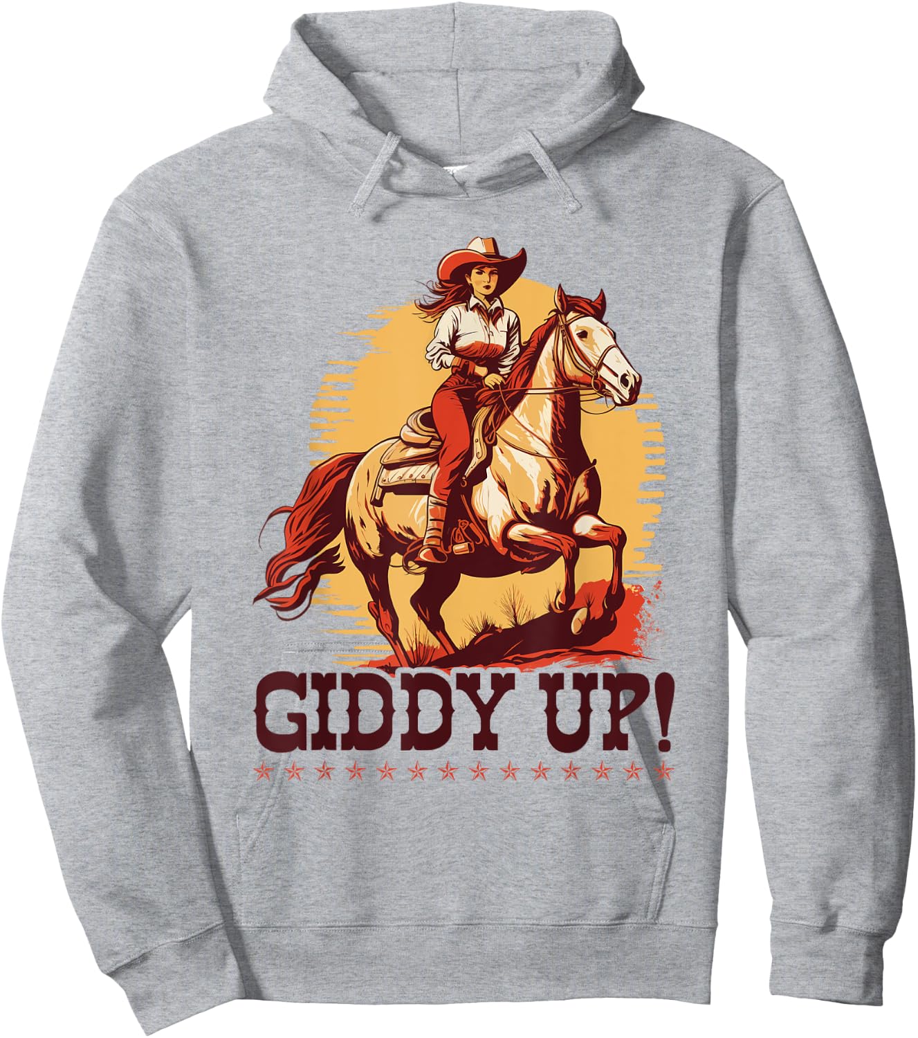 Country Giddy Up, Bronc Horse Riding Giddy Up Cowgirl Hoodie - Hoodie | Ash