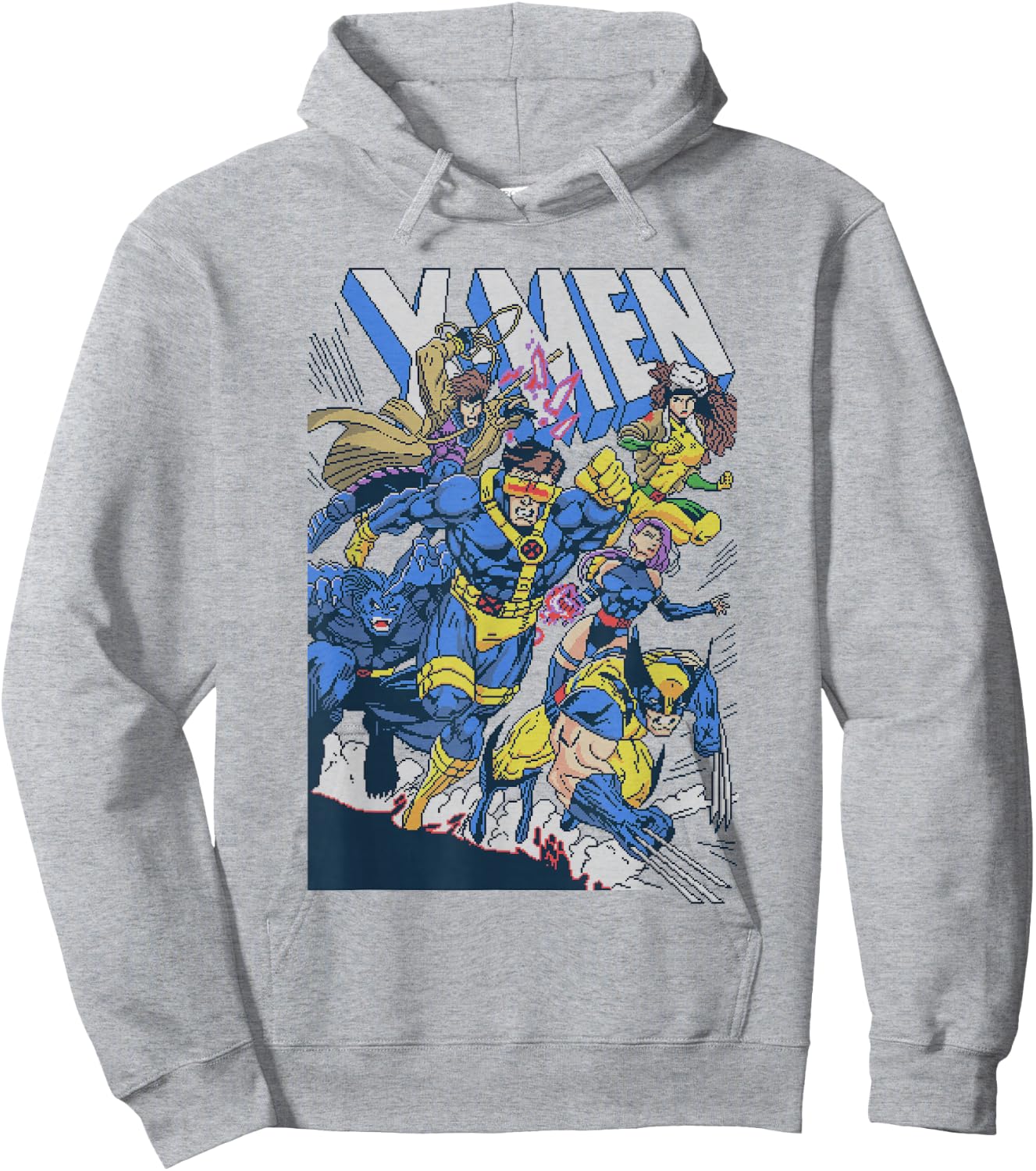 Marvel Comics Retro Classic X-Men Ready to Fight Group Shot Hoodie - Hoodie | Ash