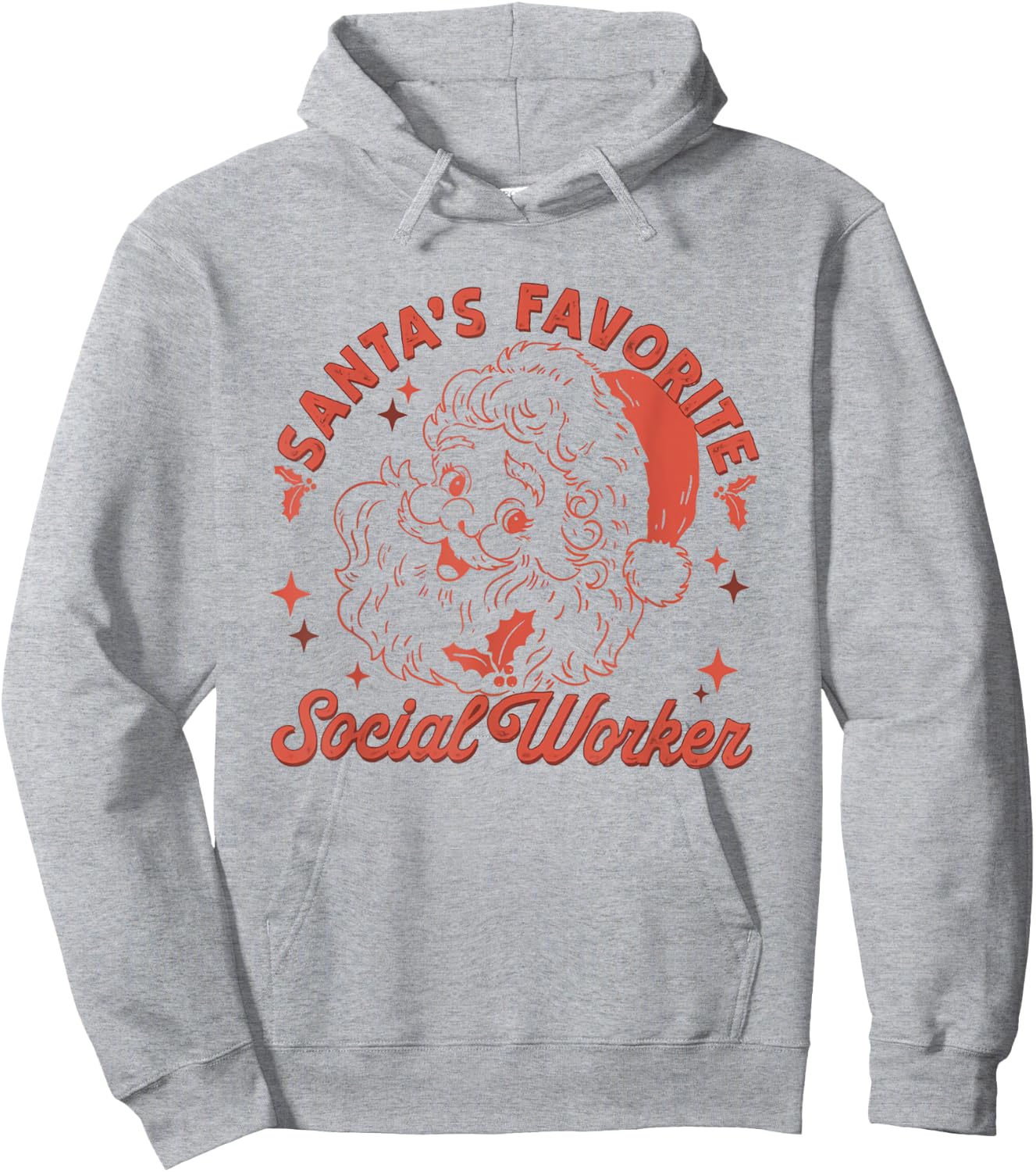 Retro Santa's Favorite Social Worker Christmas Social Worker Hoodie - Hoodie | Ash