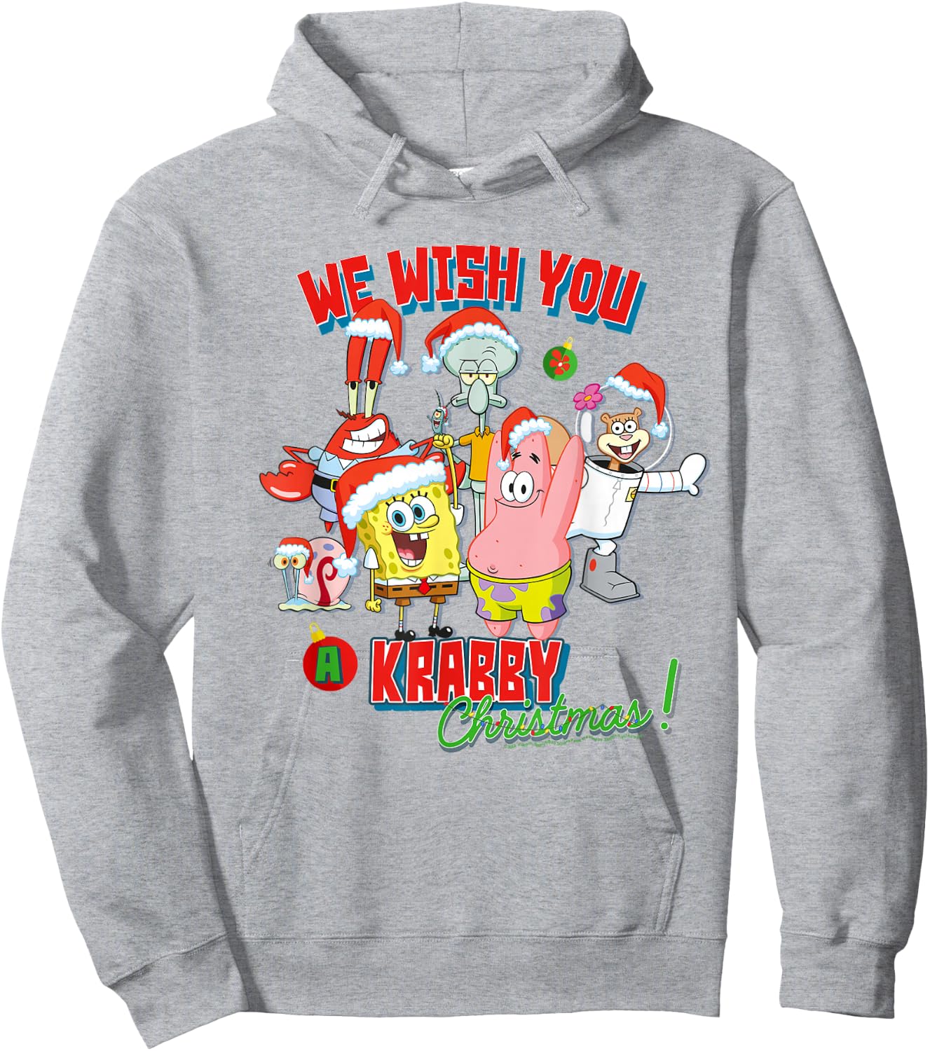 SpongeBob SquarePants We Wish You A Krabby Christmas! Hoodie - Hoodie | Ash