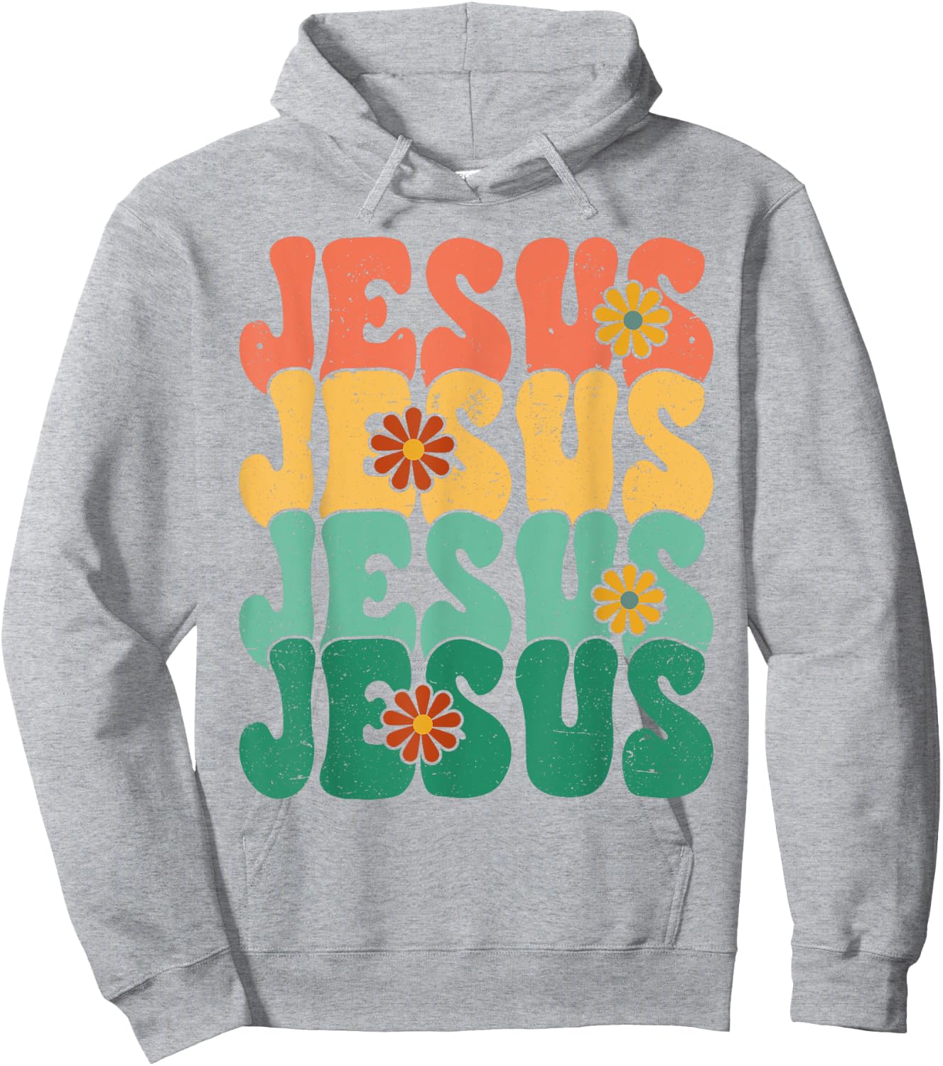 Christian Retro Jesus Religious Faith God 70s Hoodie - Hoodie | Ash