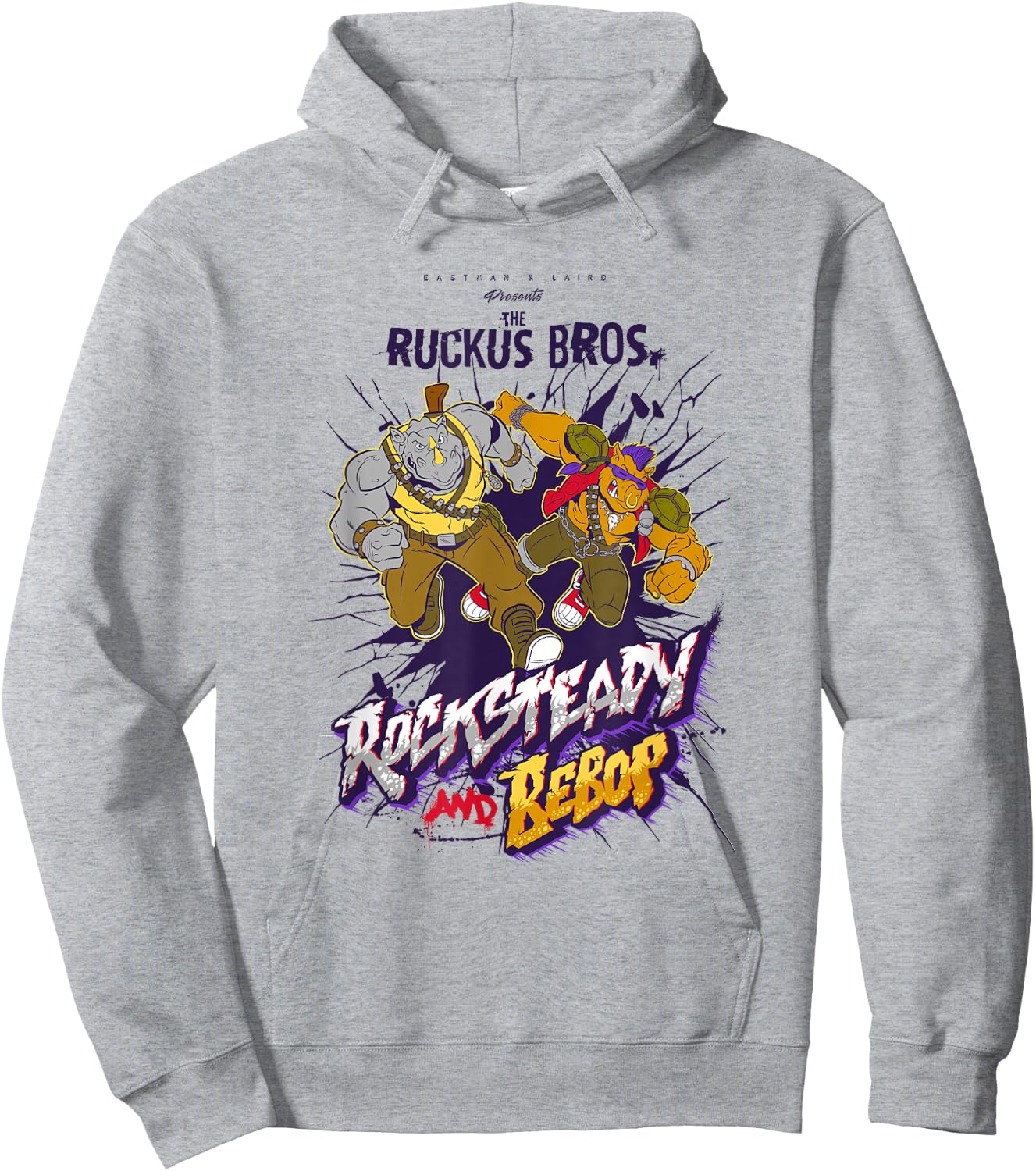 Teenage Mutant Ninja Turtles Bebop & Rocksteady Retro Hoodie - Hoodie | Ash
