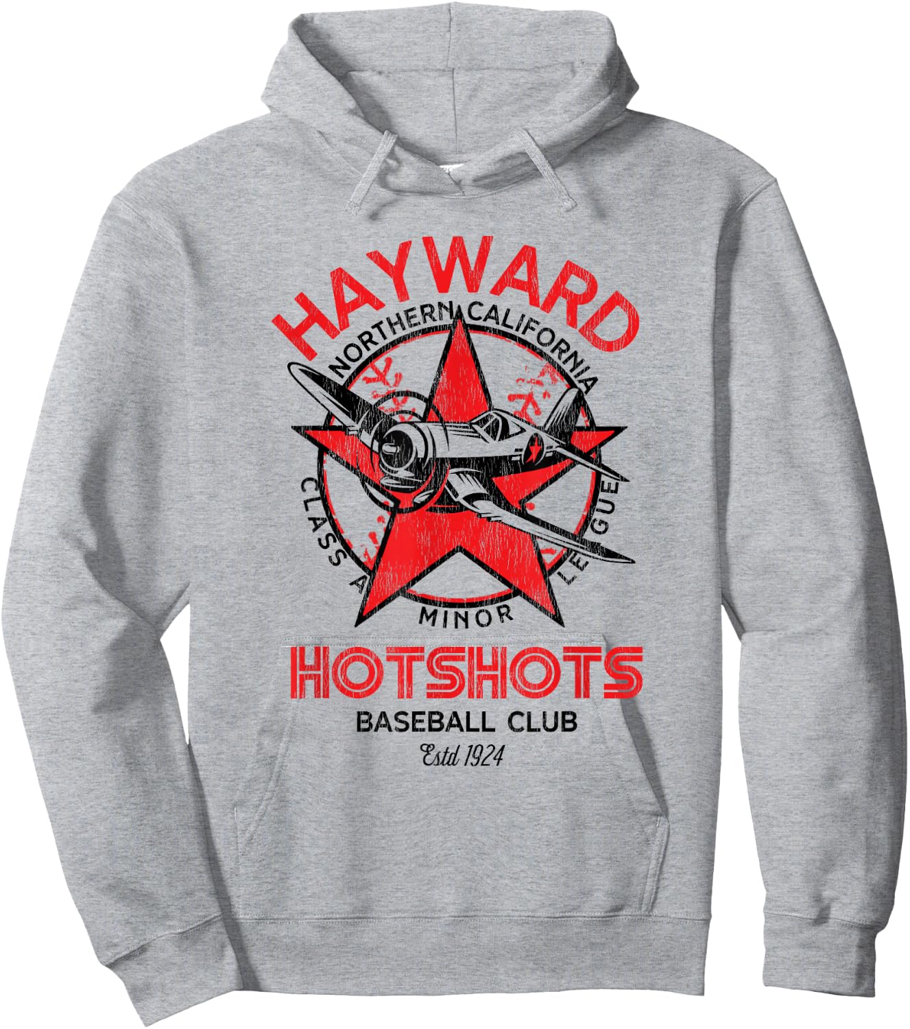 Hayward Hotshots Minor League Retro Baseball Team Hoodie - Hoodie | Ash