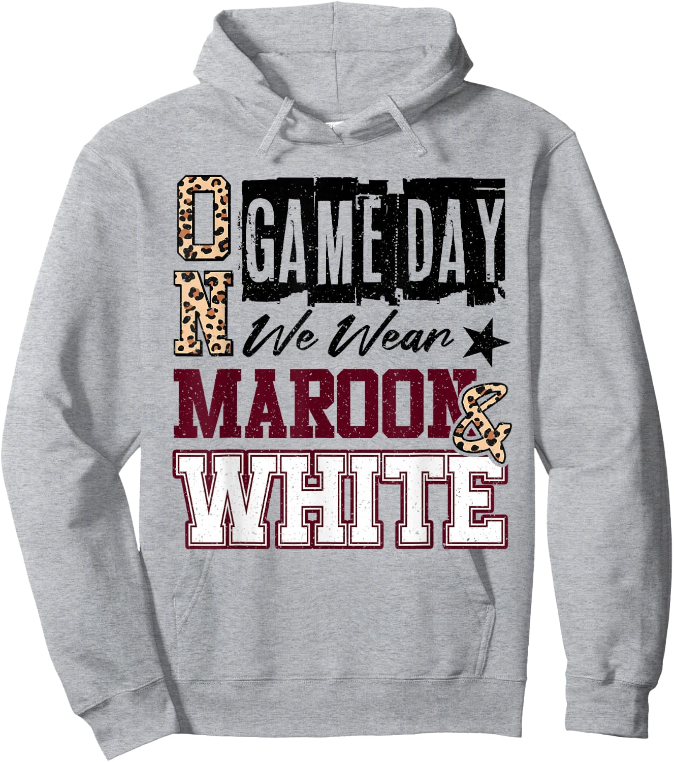 On Gameday Football We Wear Maroon and White School Spirit Hoodie - Hoodie | Ash
