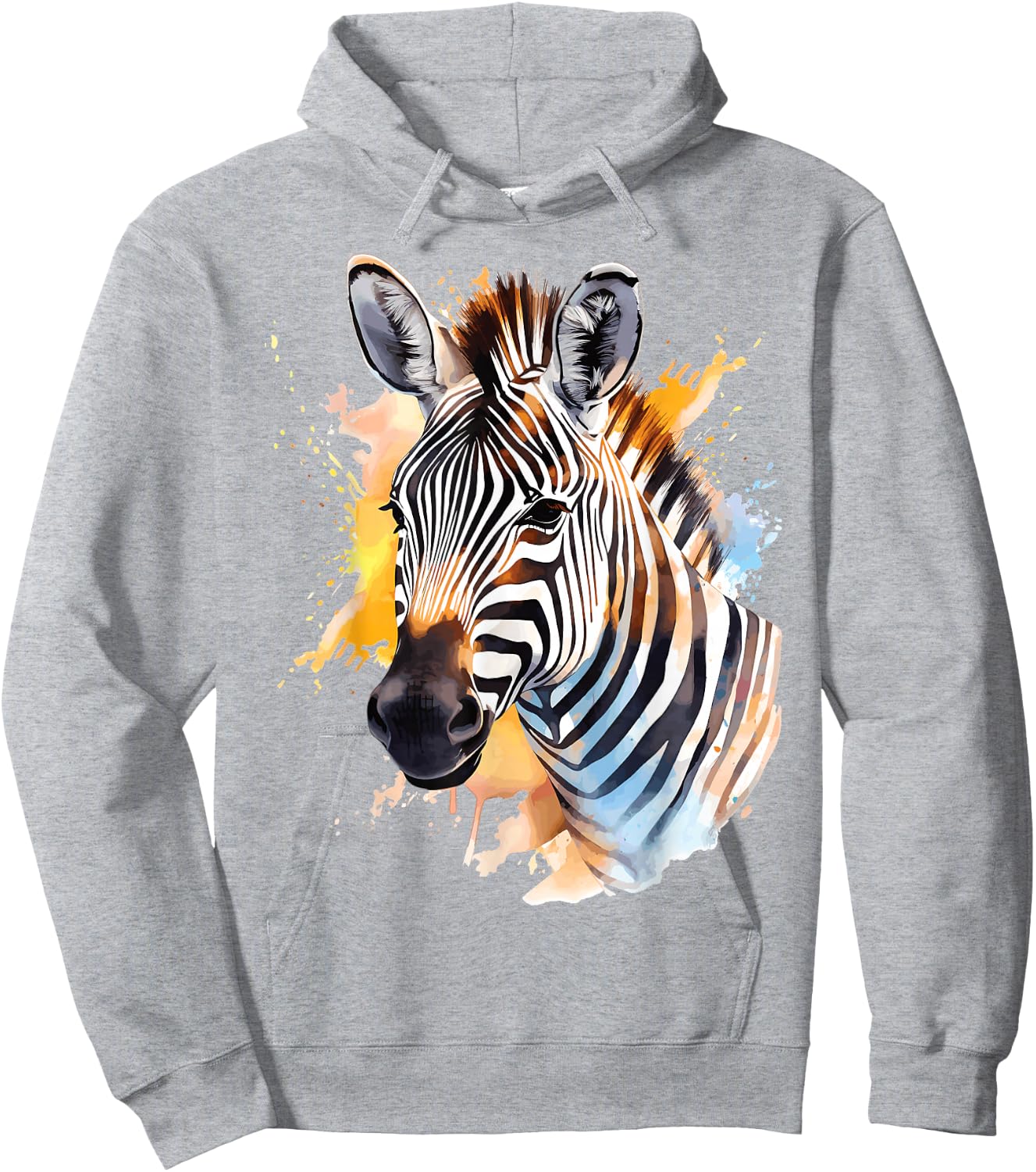 Cute Zebra Watercolor Art Hoodie - Hoodie | Ash