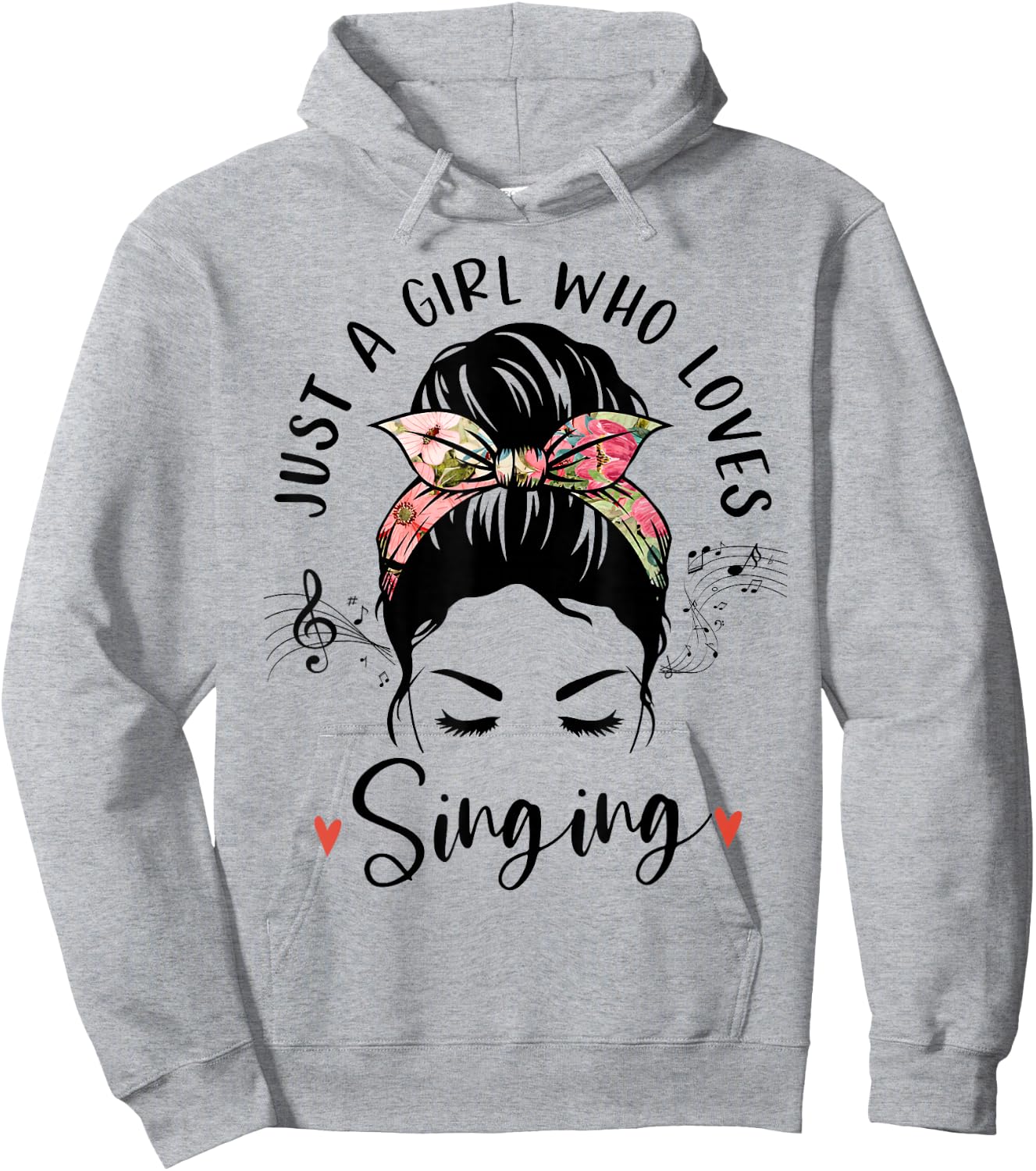 Just A Girl Who Loves Singing Hair Bun Gifts For Singer Hoodie - Hoodie | Ash