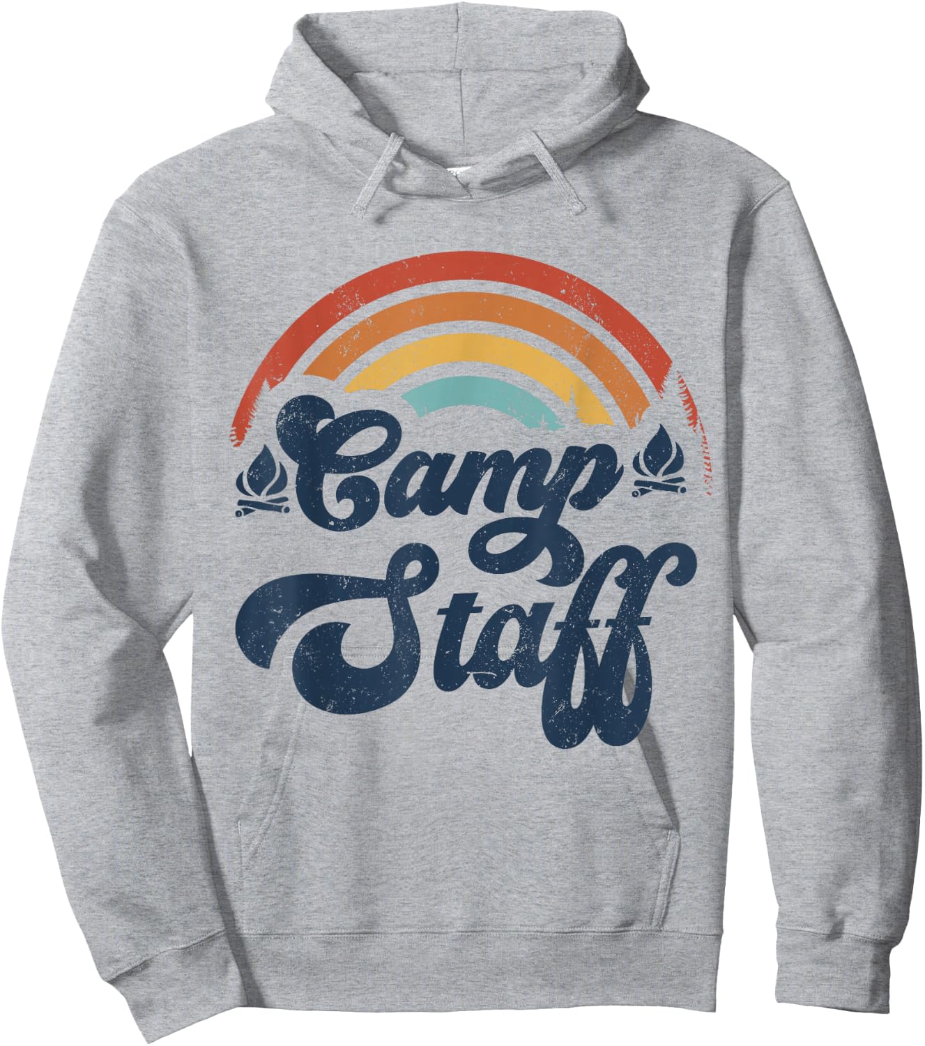 Summer Camp Counselor Staff Groovy Rainbow Camp Counselor Hoodie - Hoodie | Ash