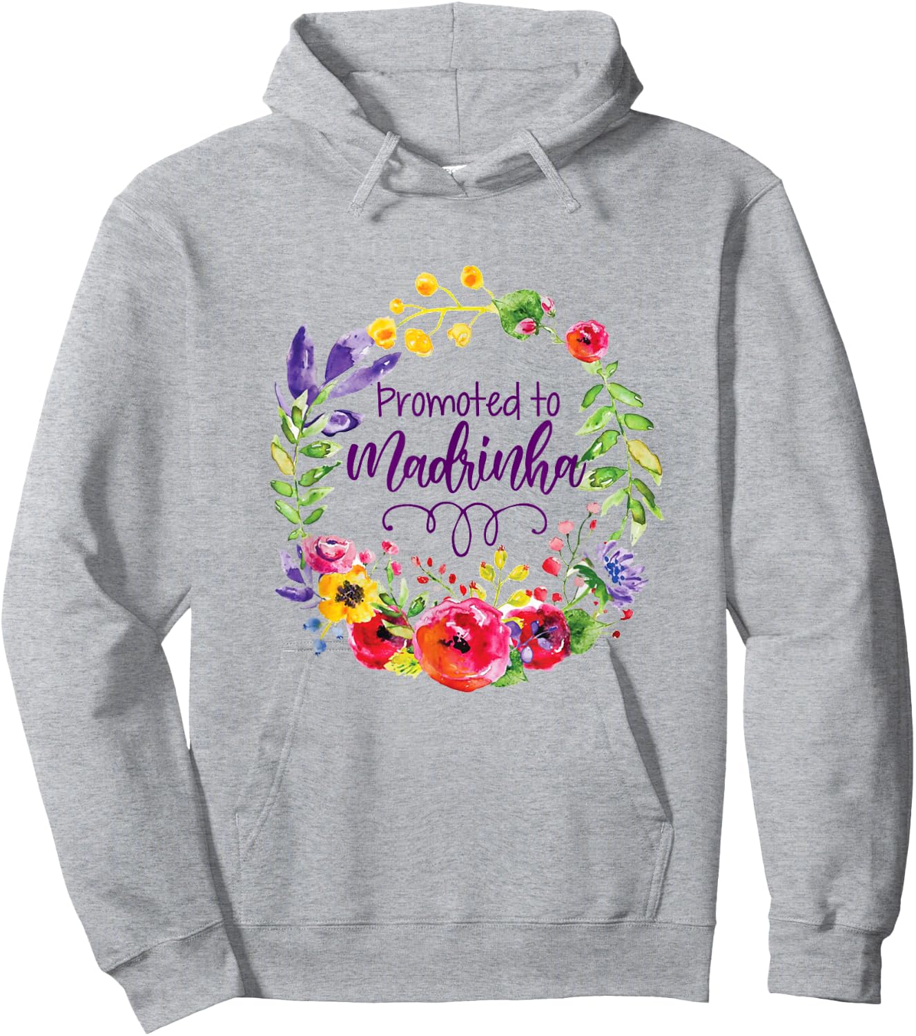 Promoted To Madrinha Portuguese Godmother Floral Mothers Day Hoodie - Hoodie | Ash