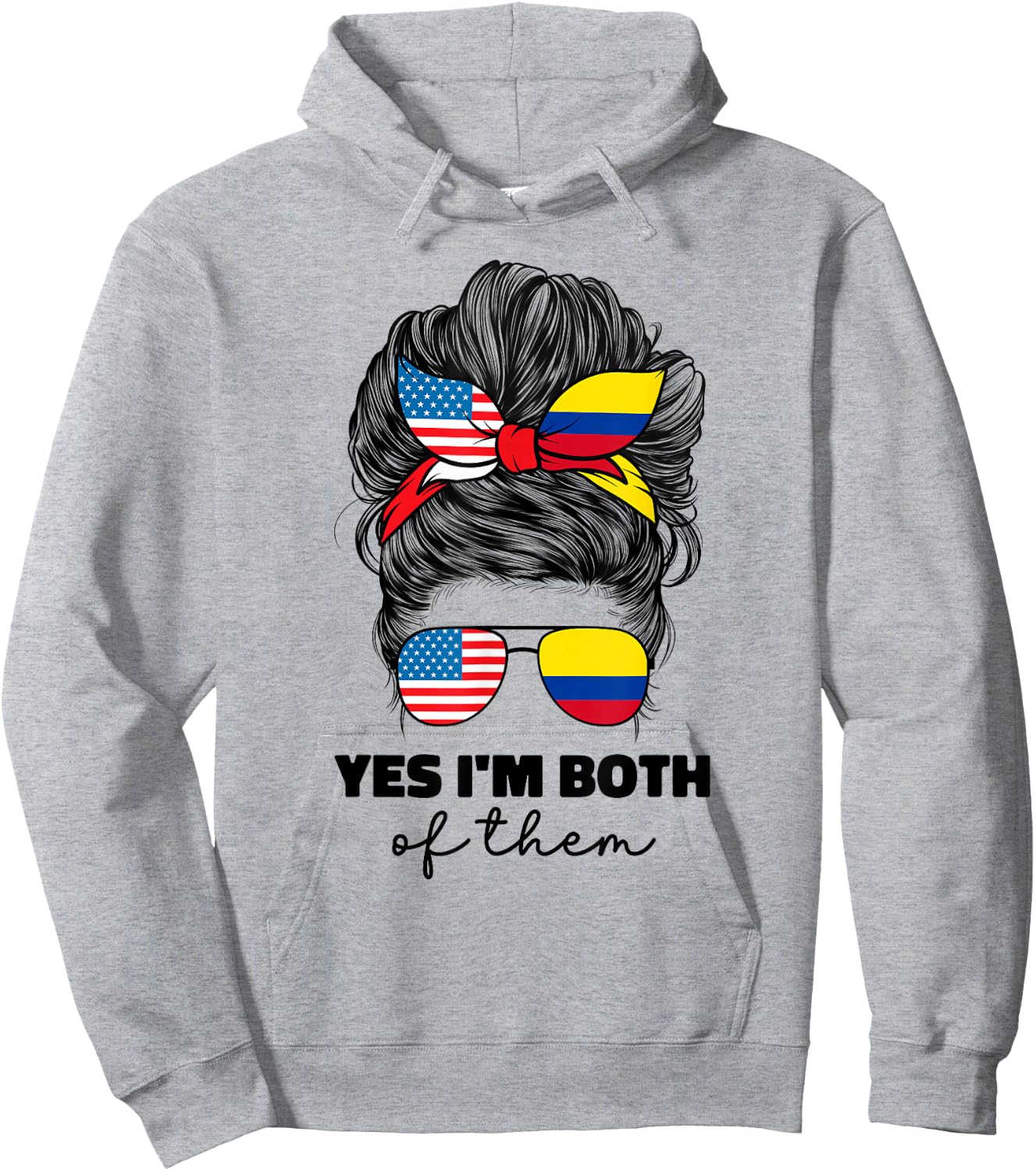 Half Colombian Half American Usa America Colombia Flag Girl Hoodie - Hoodie | Ash