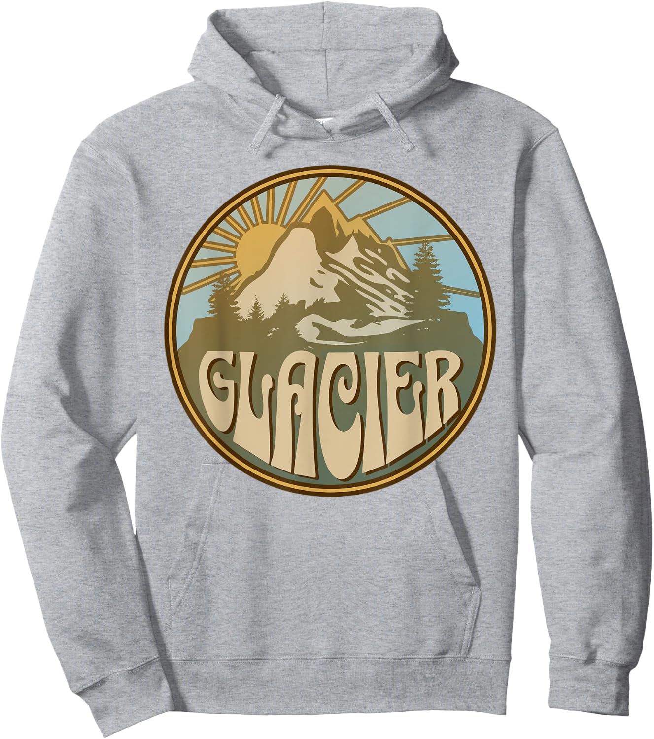 Glacier Montana Nature Mountains Hiking Outdoors Hoodie - Hoodie | Ash