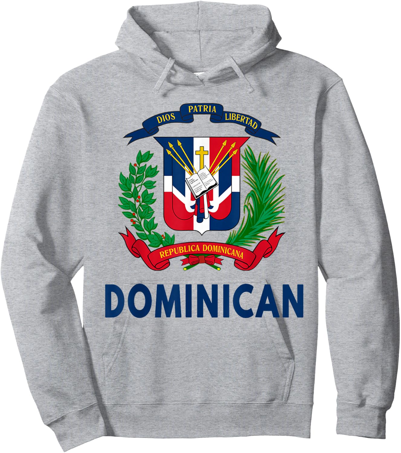 Coat of Arms Republica Dominicana & Dominican Flag Outfit Hoodie - Hoodie | Ash