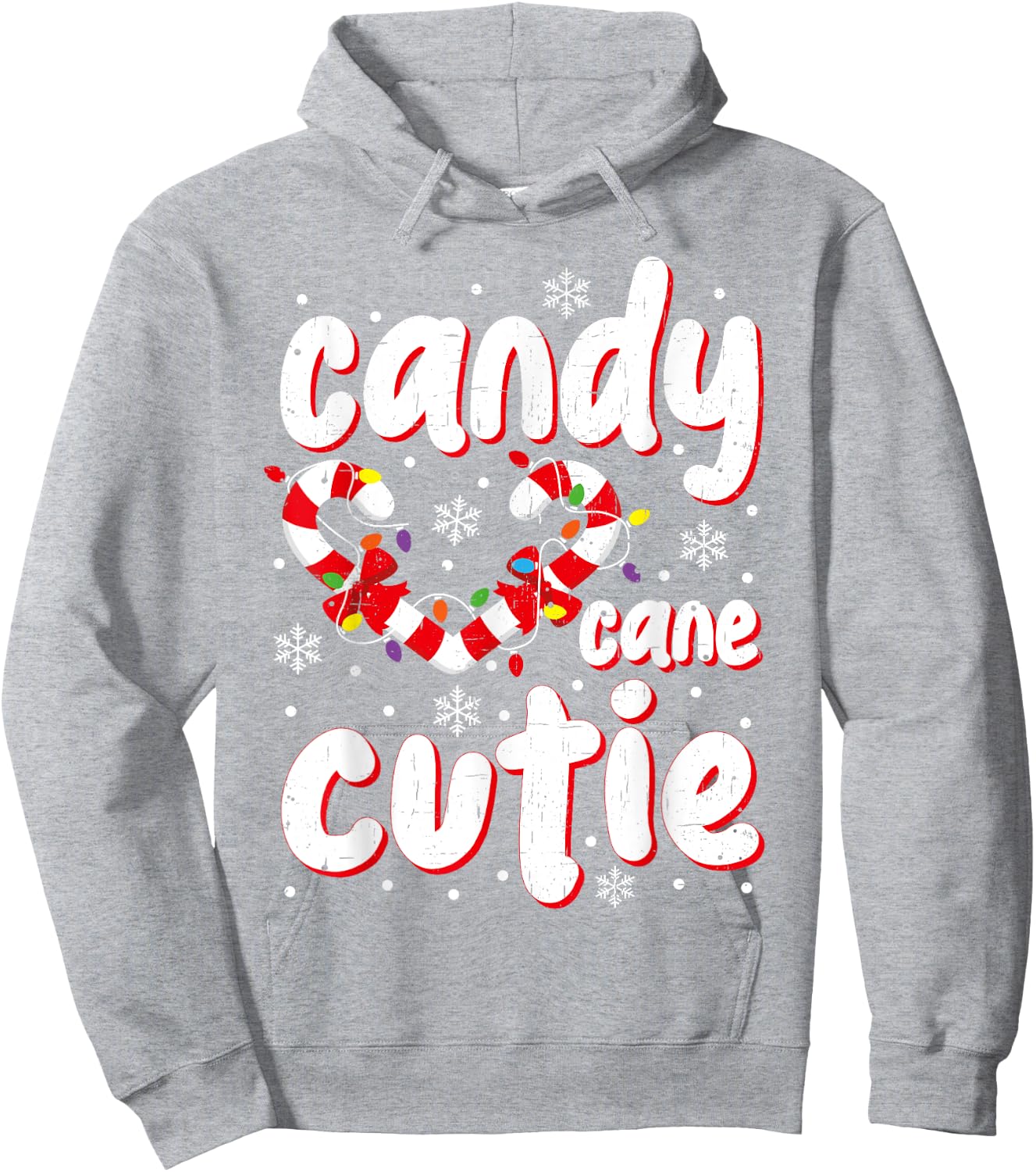 Christmas Candy Cane Cutie Santa Xmas Kids Toddler Women Men Hoodie - Hoodie | Ash