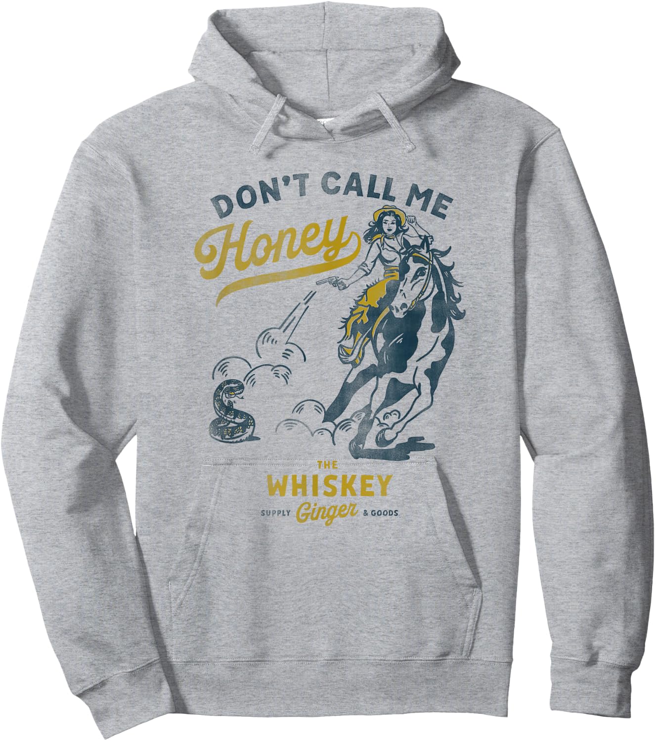 Don't Call Me Honey: Western Pinup Cowgirl On Horseback Hoodie - Hoodie | Ash