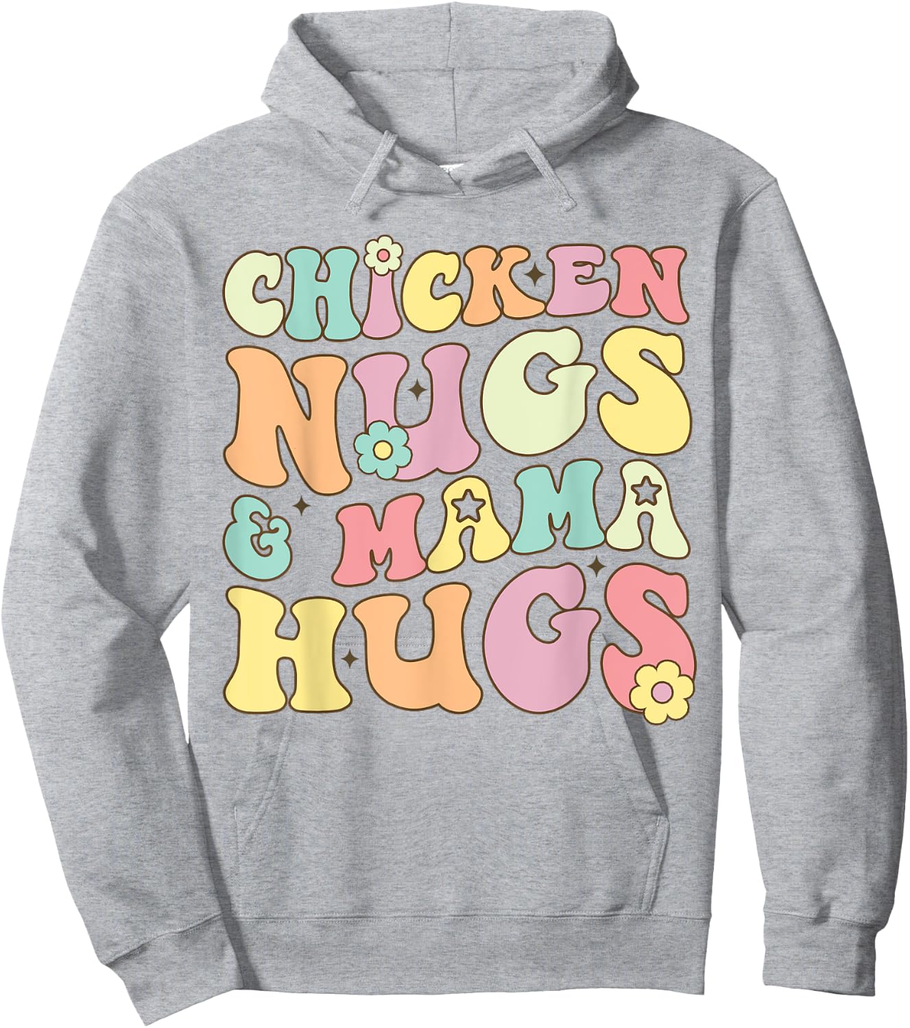 Retro Groovy Chicken Nugs and Mama Hugs Toddler Nuggets Hoodie - Hoodie | Ash