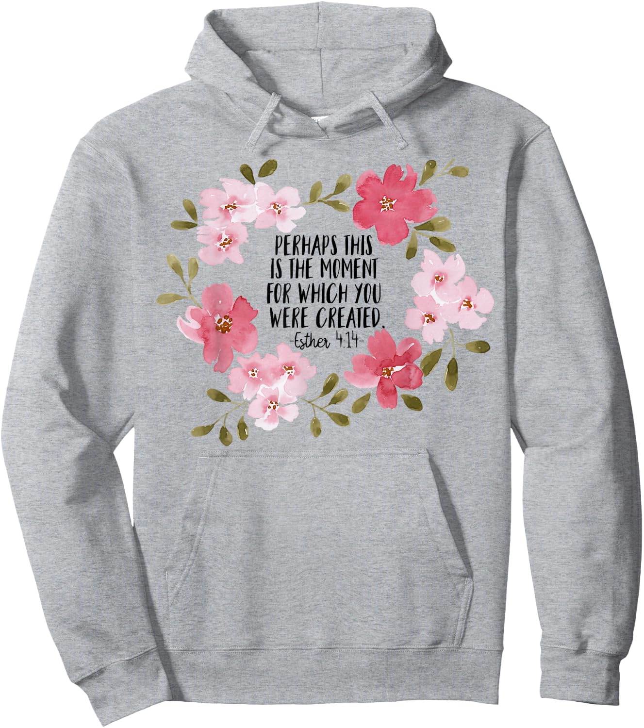 Esther 414 Flower Religious Jesus Faith Cross Women Hoodie - Hoodie | Ash