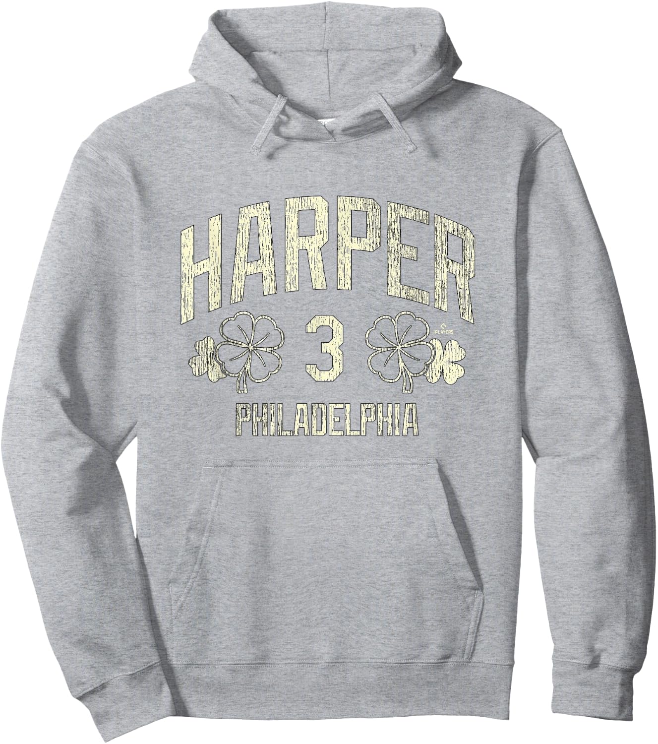 Bryce Harper Philadelphia Baseball St. Patrick's Clover Hoodie - Hoodie | Ash
