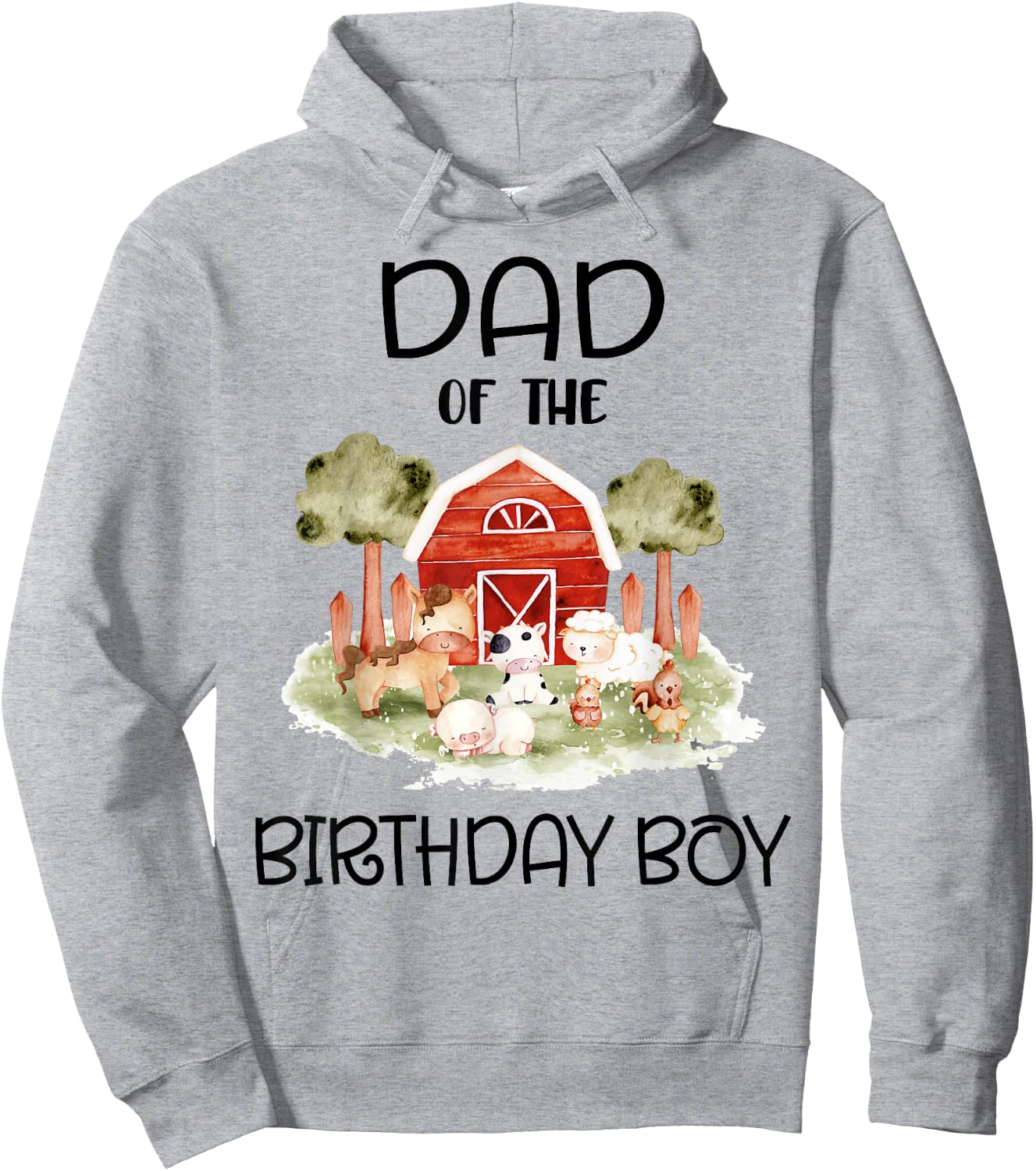 Dad of The Birthday For Boy Barnyard Farm Animals Party Hoodie - Hoodie | Ash