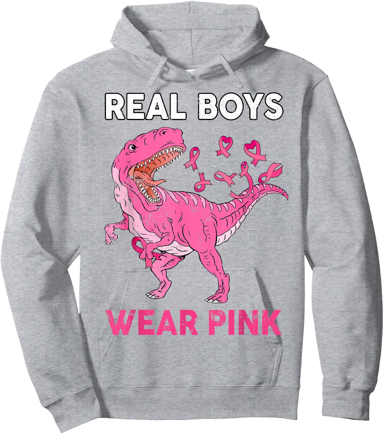 Breast Cancer Awareness Real Boy Wear Pink Kids Youth Childs Hoodie - Hoodie | Ash